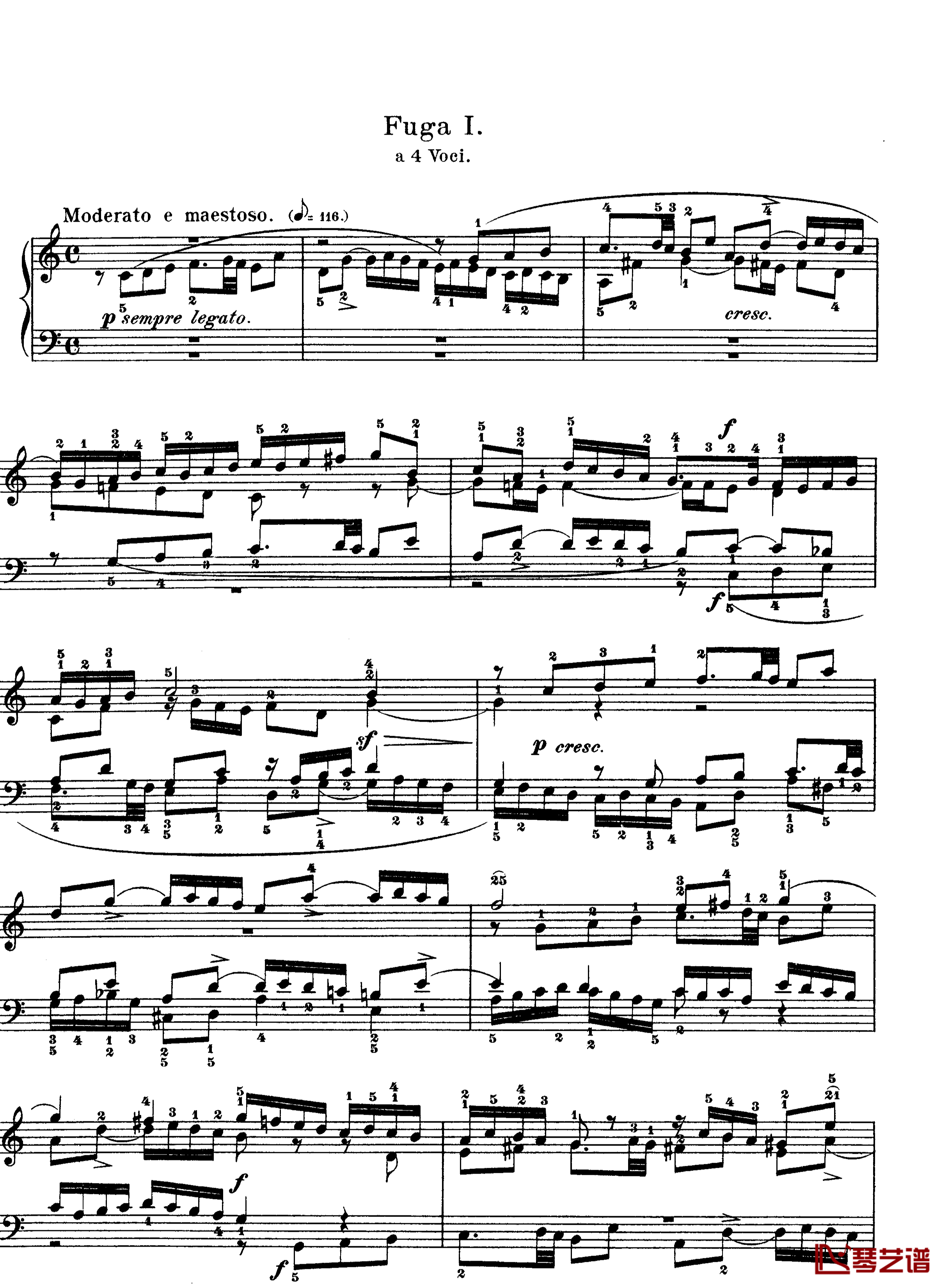 巴赫的钢琴谱-流行追梦人1
