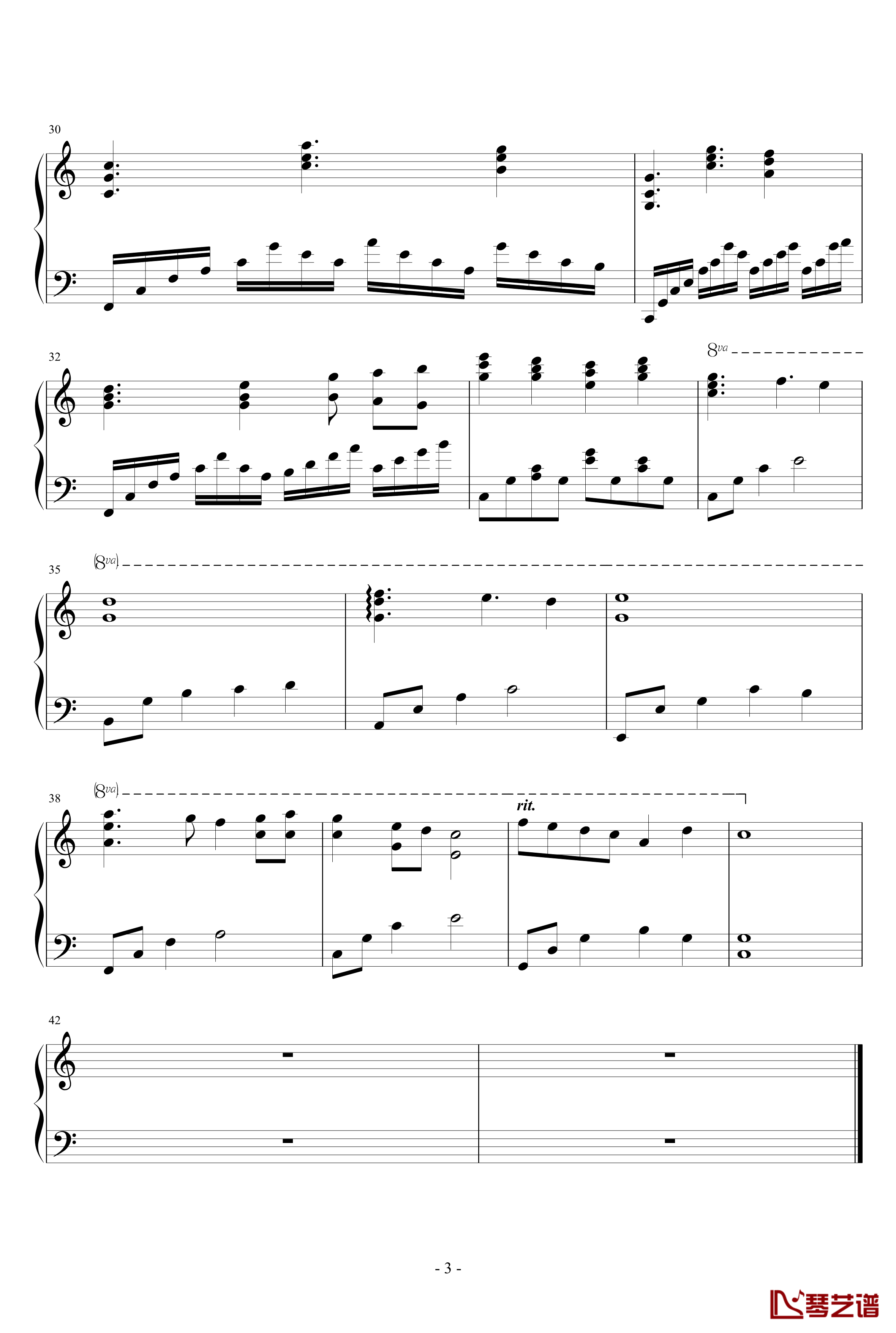 秋瞑钢琴谱-Dor3