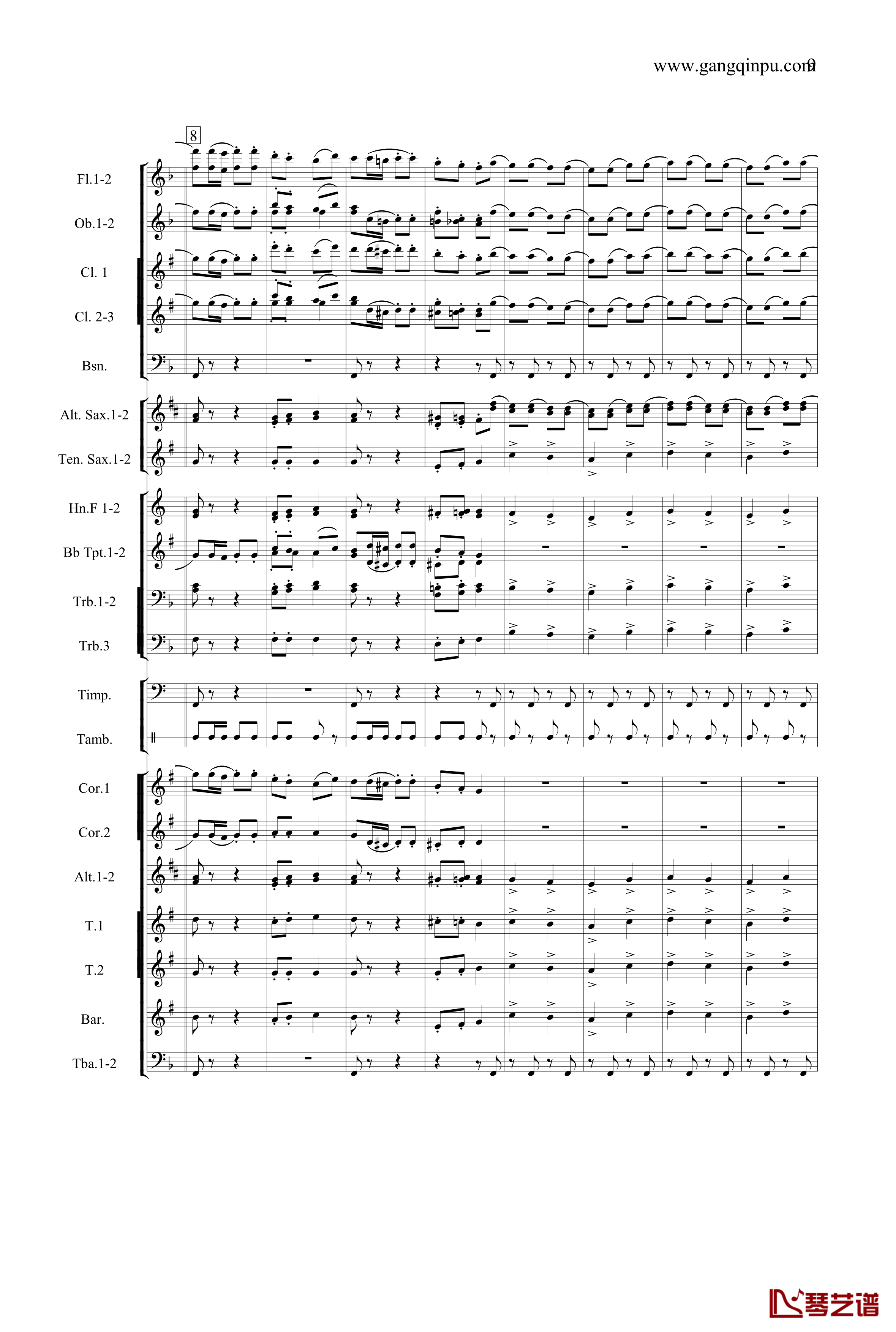 俄罗斯舞曲钢琴谱-铜管乐队-柴科夫斯基-Peter Ilyich Tchaikovsky9