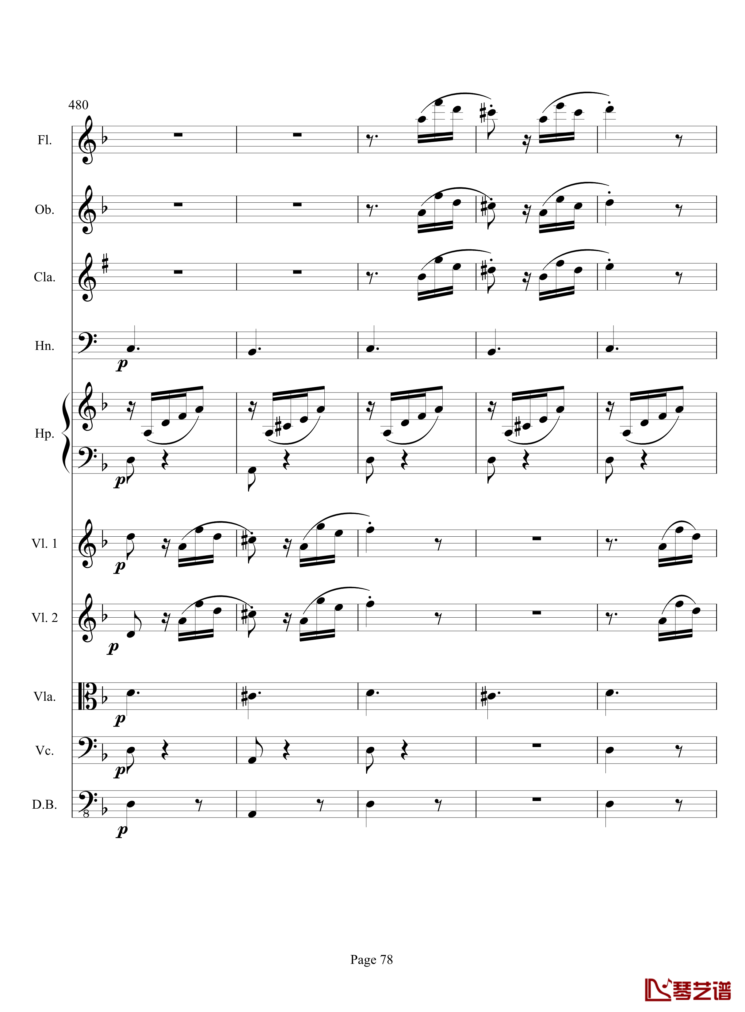 奏鸣曲之交响钢琴谱-第17首-Ⅲ-贝多芬-beethoven78