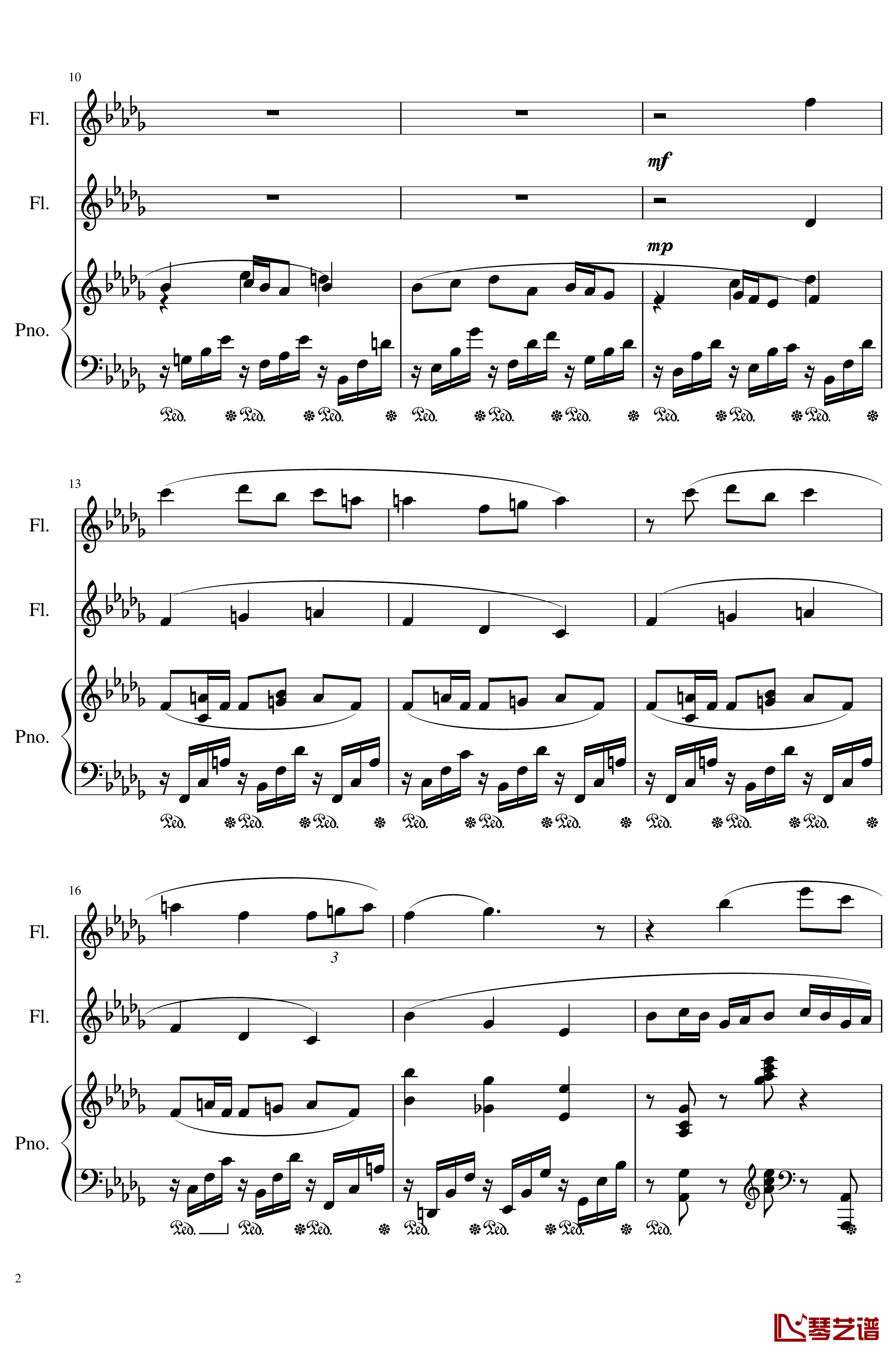 Faure:Clair de lune, Op.46 No.2钢琴谱-福雷-Arr.Rube2