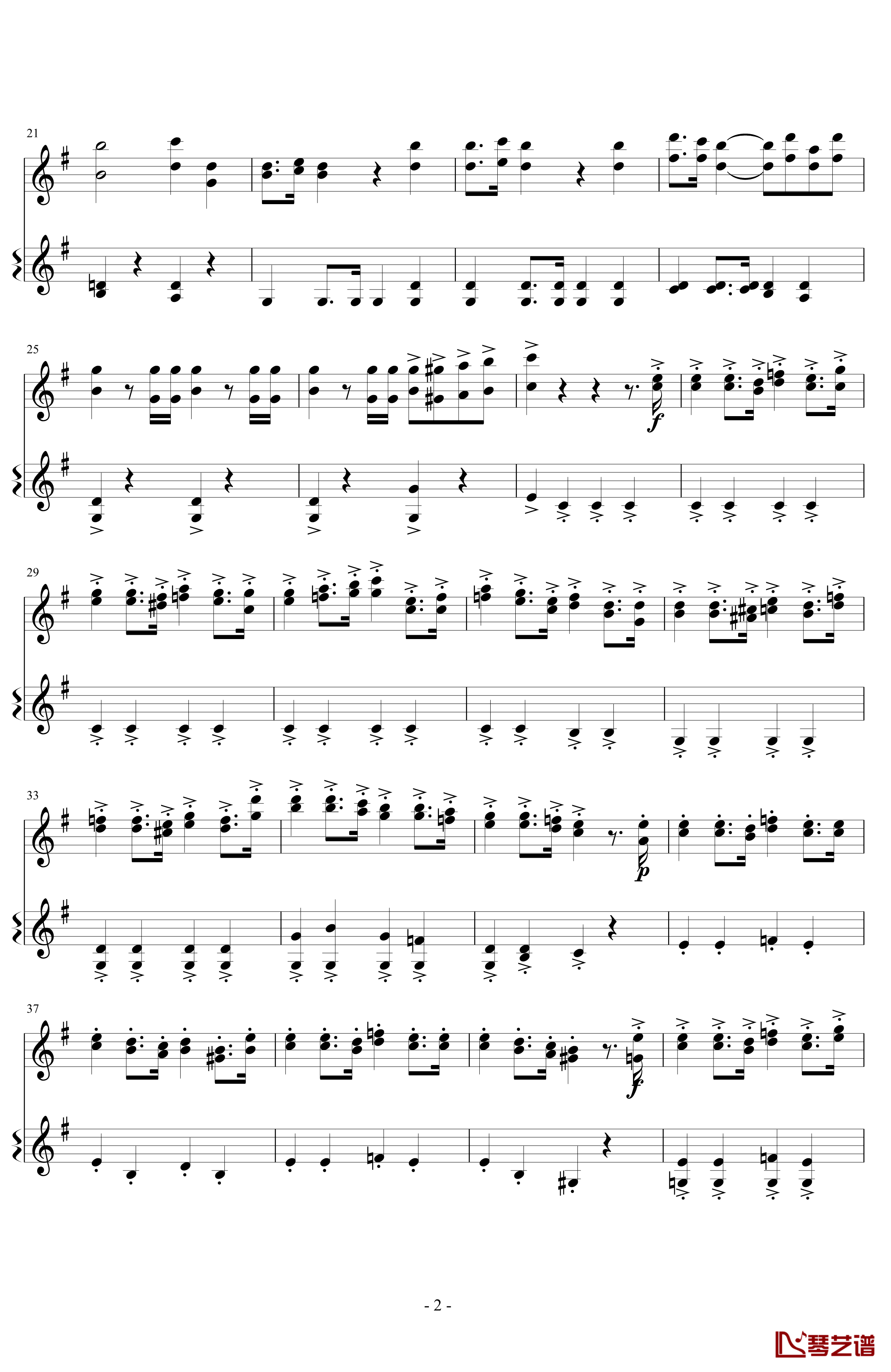 意大利国歌变奏曲钢琴谱-DXF2
