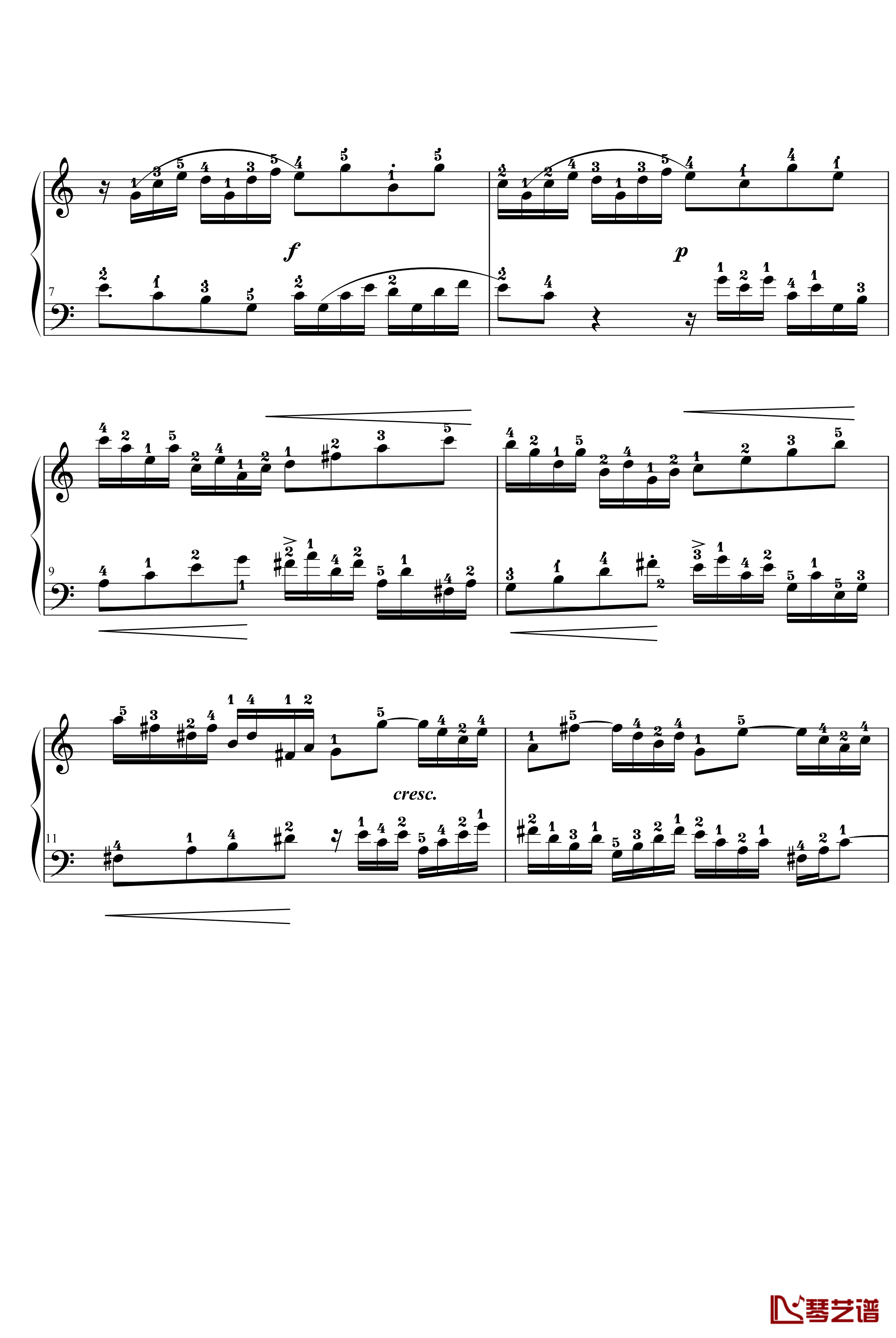二部创意曲钢琴谱-No.13-巴赫-P.E.Bach2