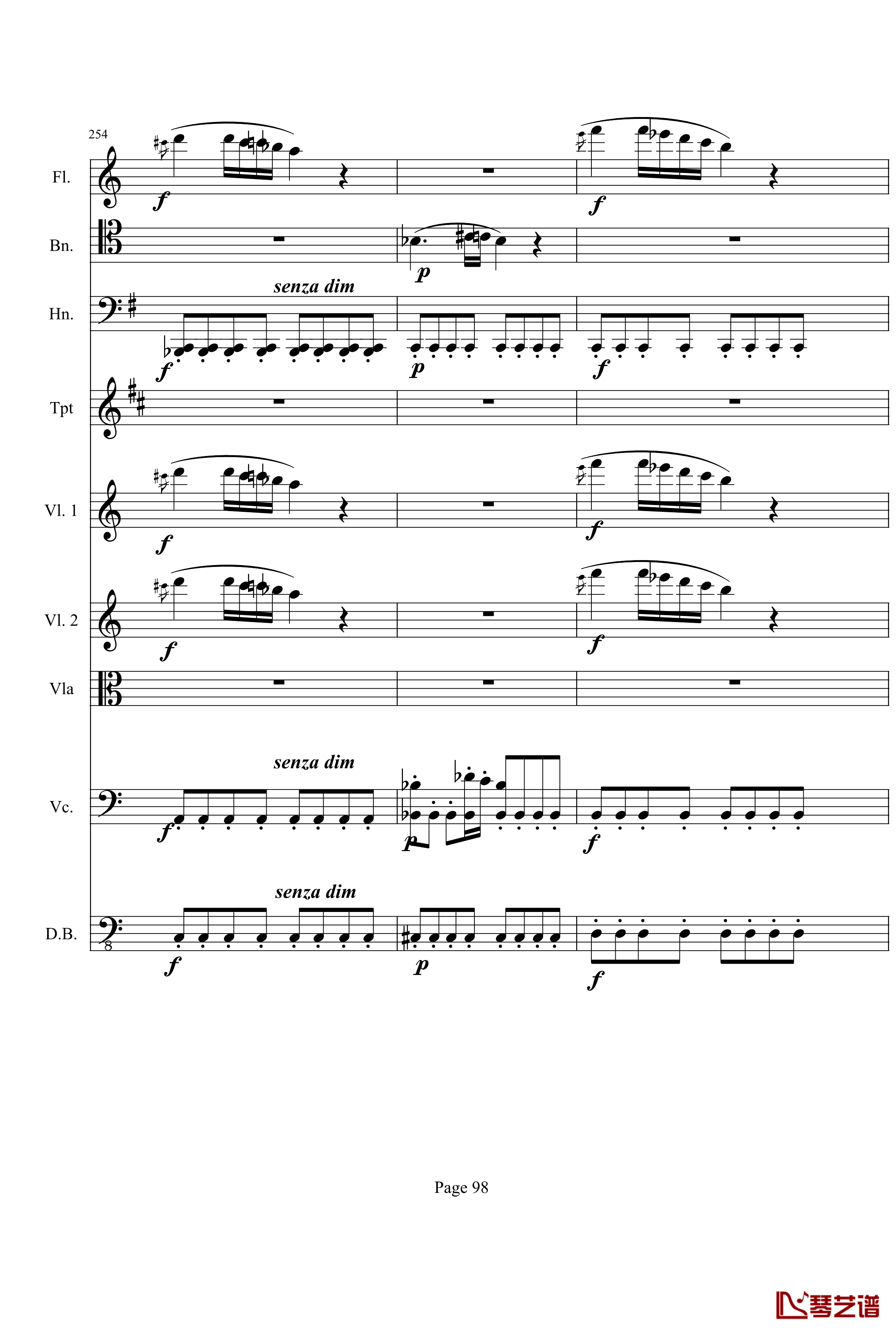 奏鸣曲之交响钢琴谱-第21首-Ⅰ-贝多芬-beethoven98