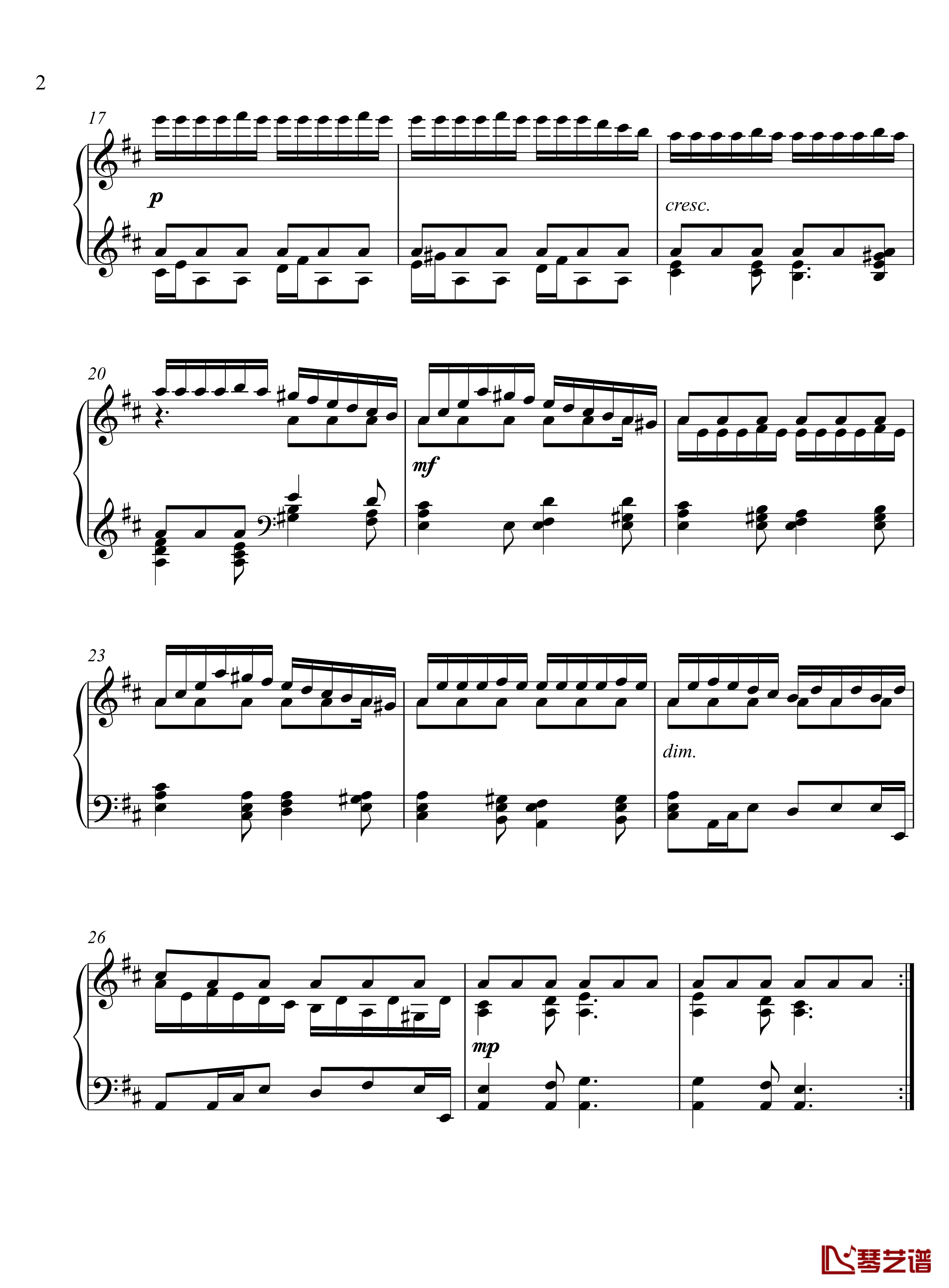 辛普森D大调第三练习曲钢琴谱-辛普森2
