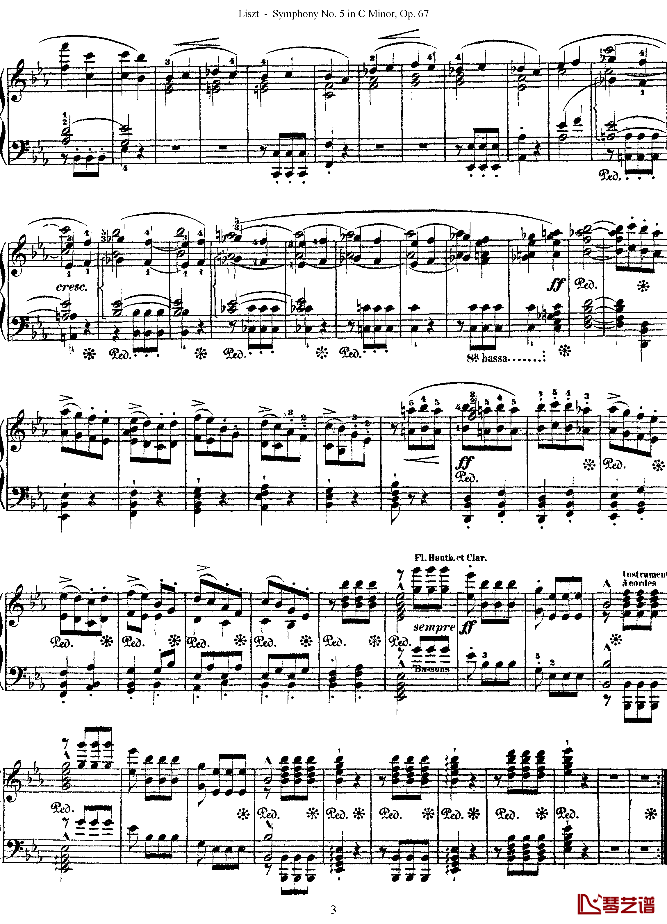 第五交响乐的钢琴曲钢琴谱-李斯特-李斯特改编自贝多芬3