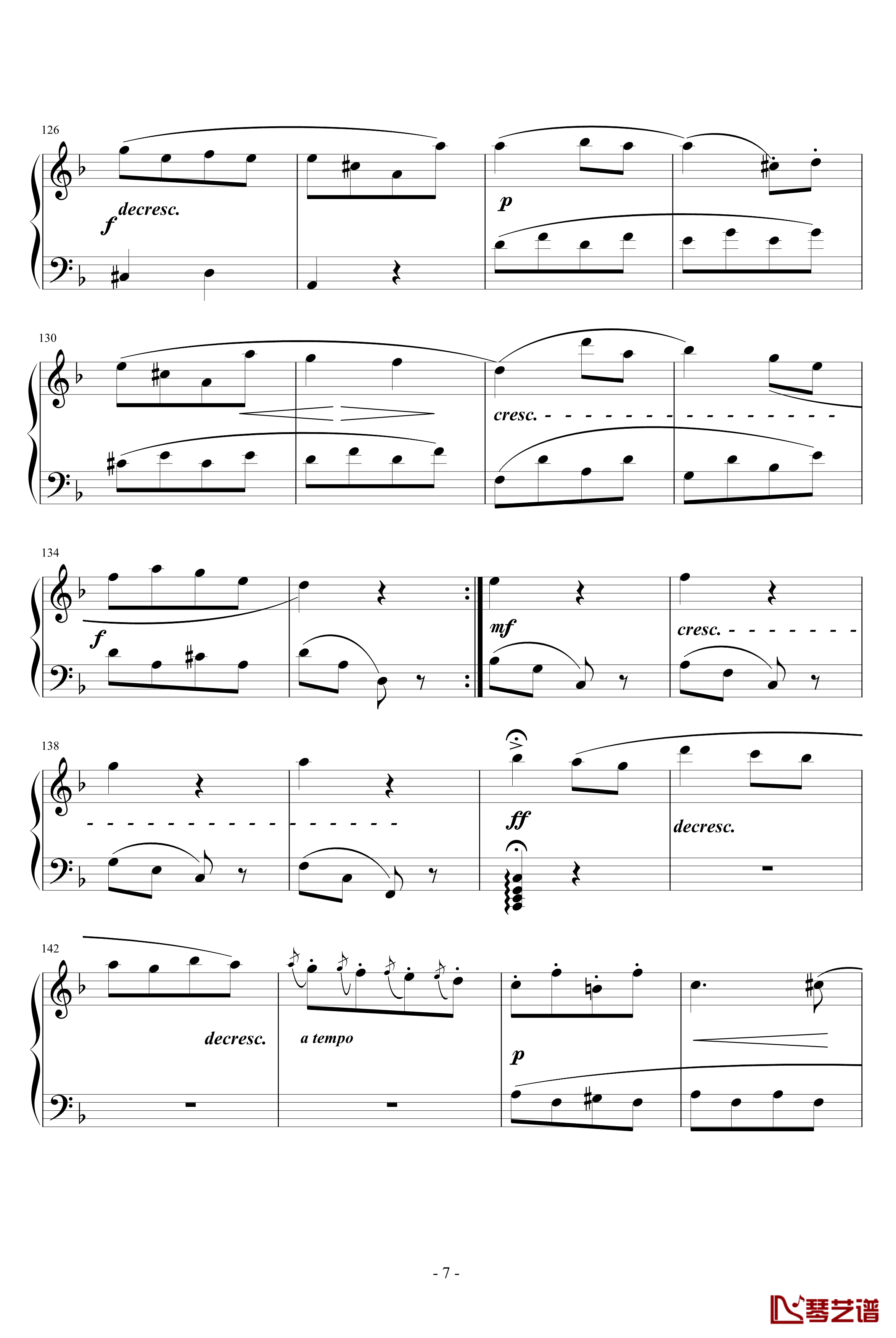 F大调小奏鸣曲-贝多芬-beethoven7