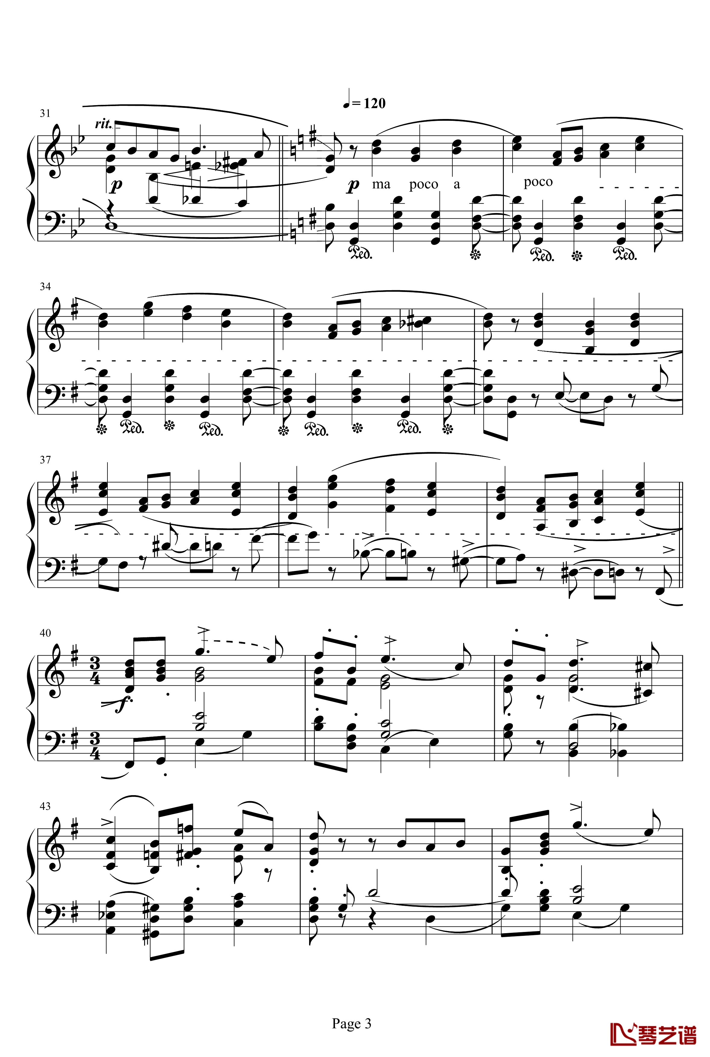 六月船歌钢琴谱-柴科夫斯基-Peter Ilyich Tchaikovsky3