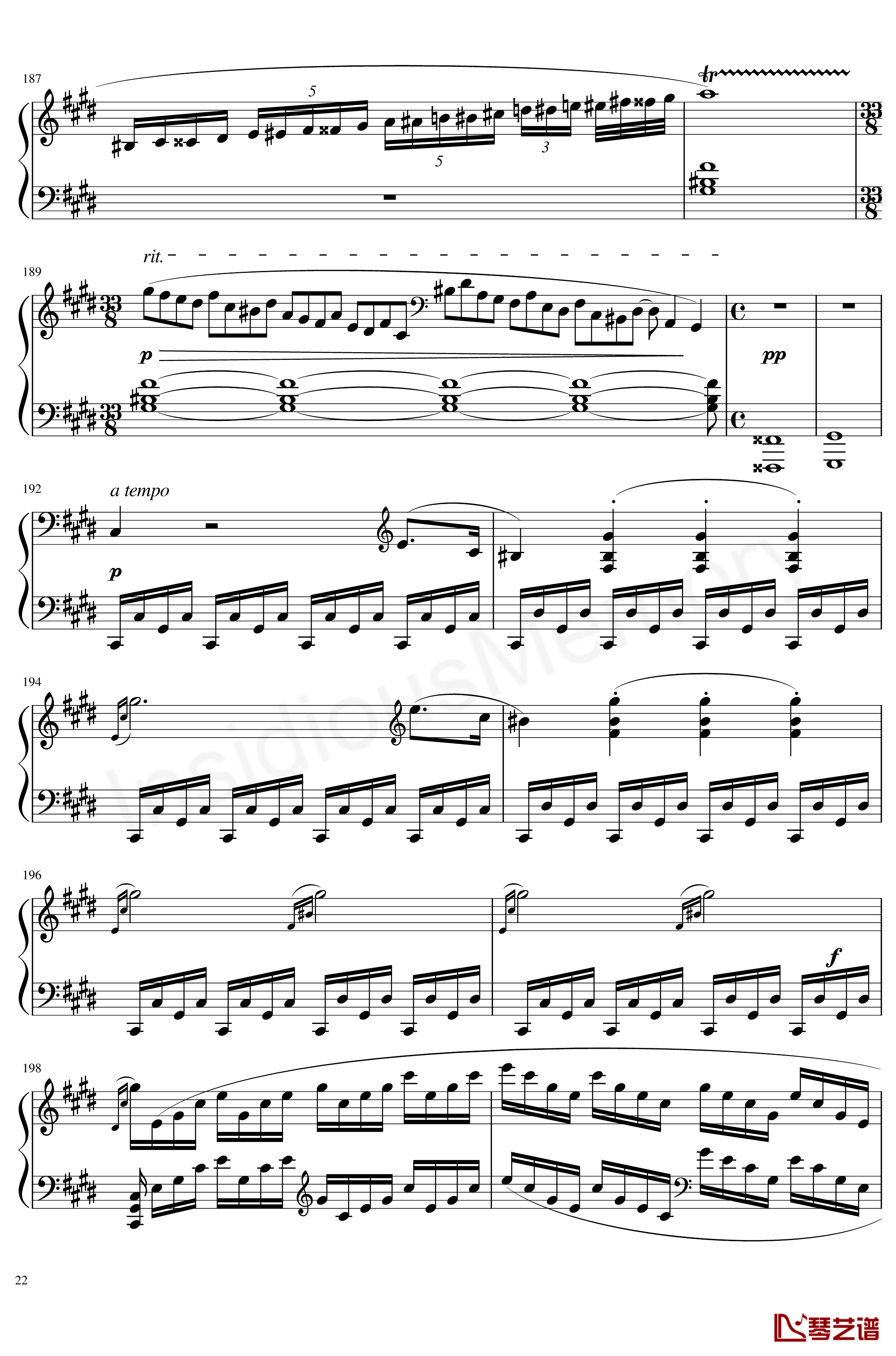 月光奏鸣曲钢琴谱-贝多芬-beethoven22