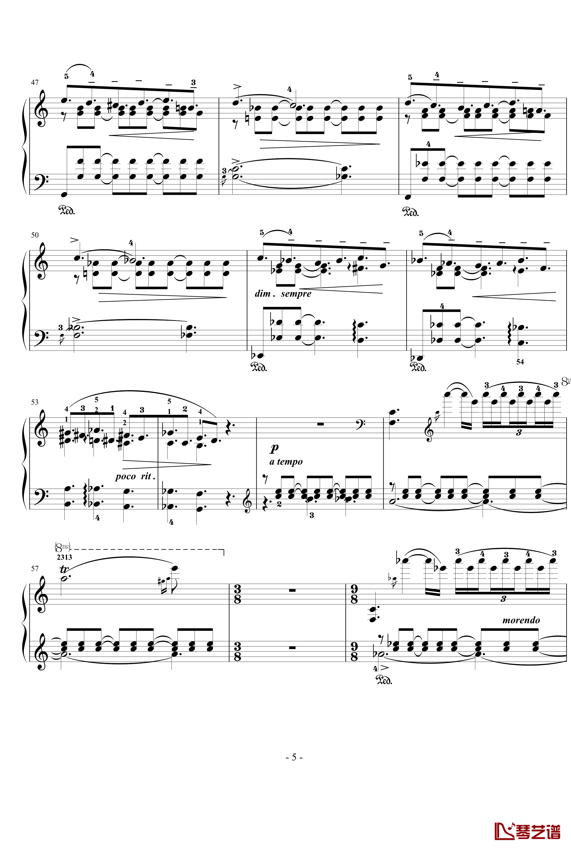 夜曲钢琴谱-格里格5