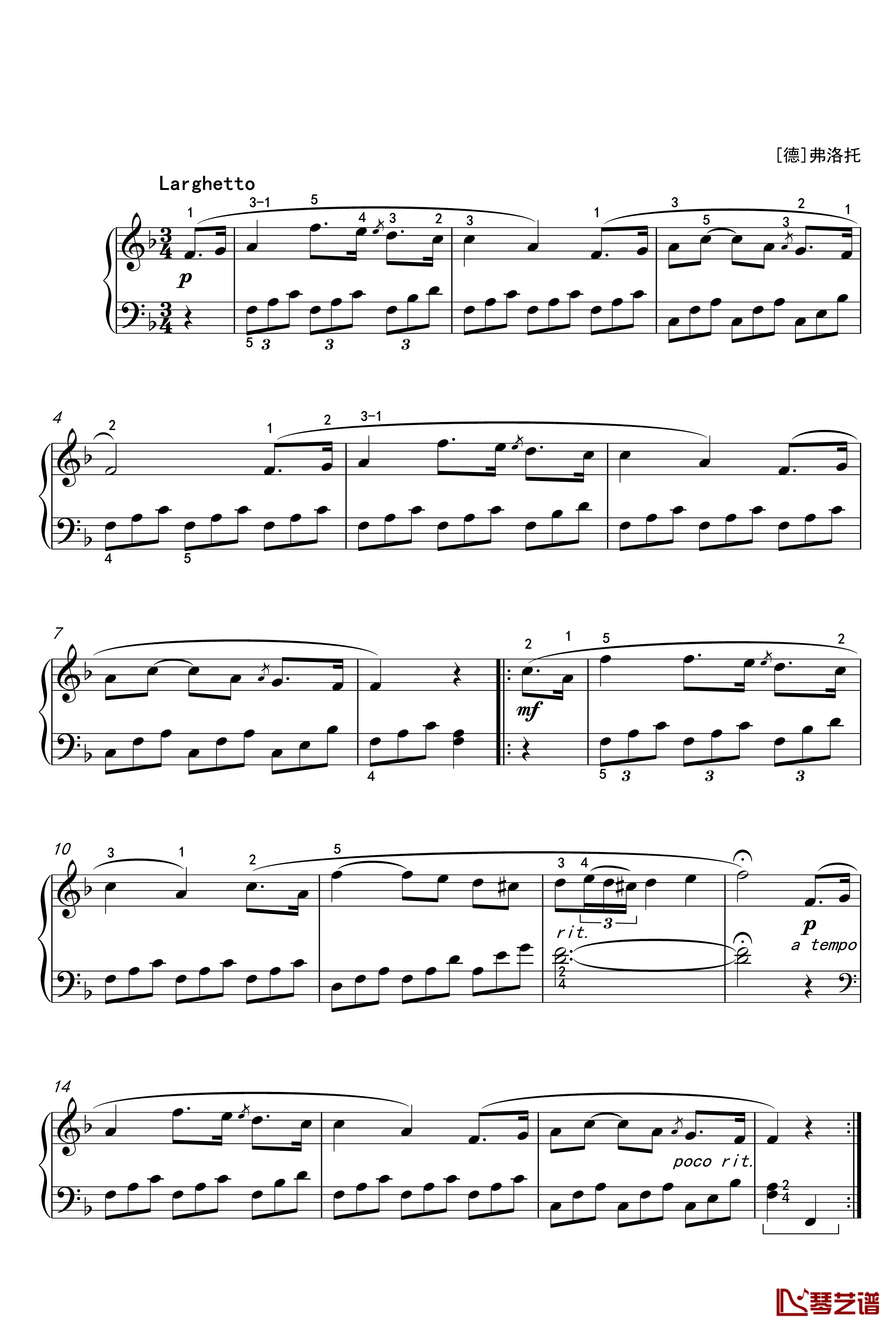 夏日里最后的玫瑰钢琴谱-世界名曲1