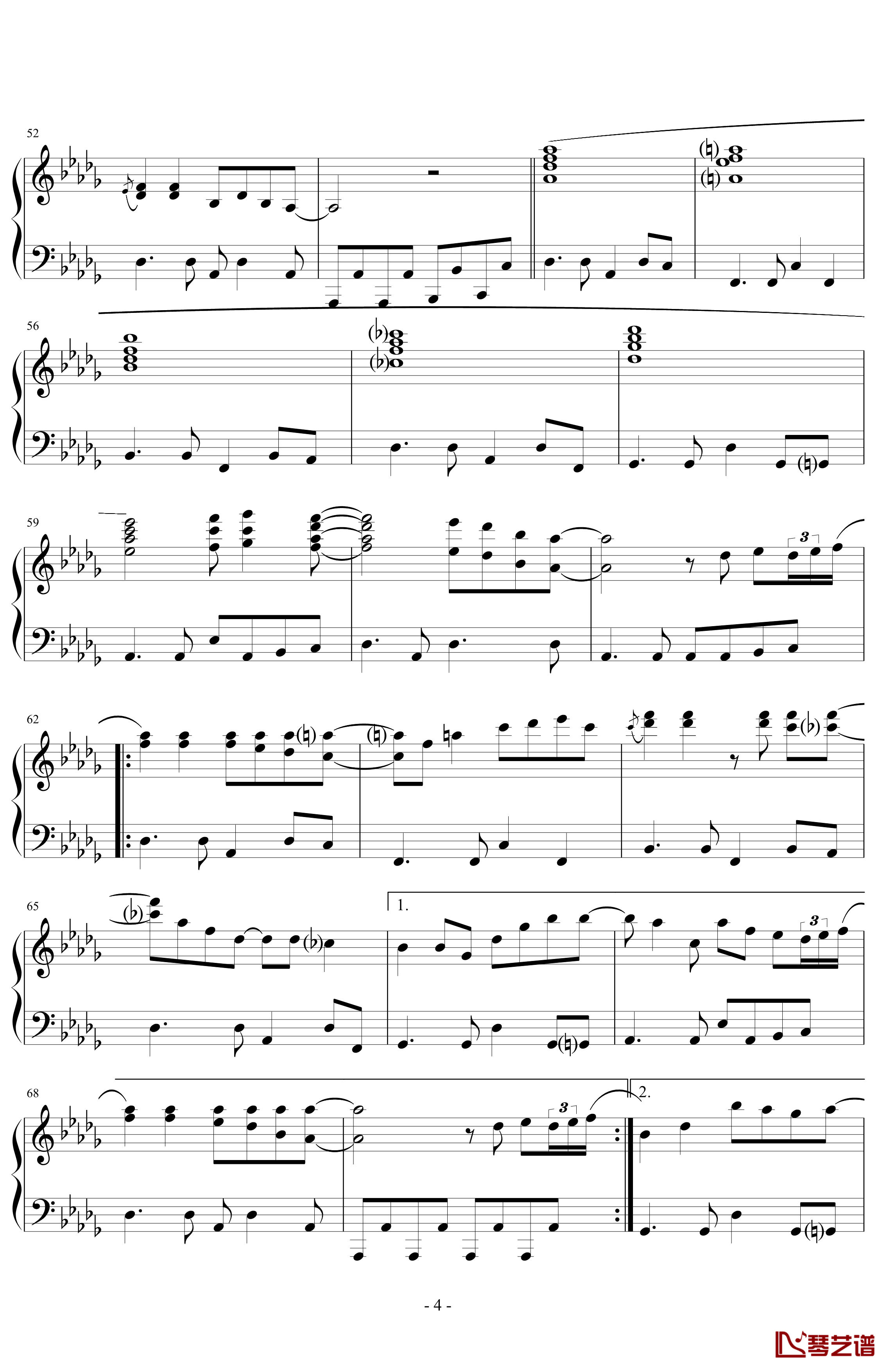 可怜的花束钢琴谱-克莱德曼4