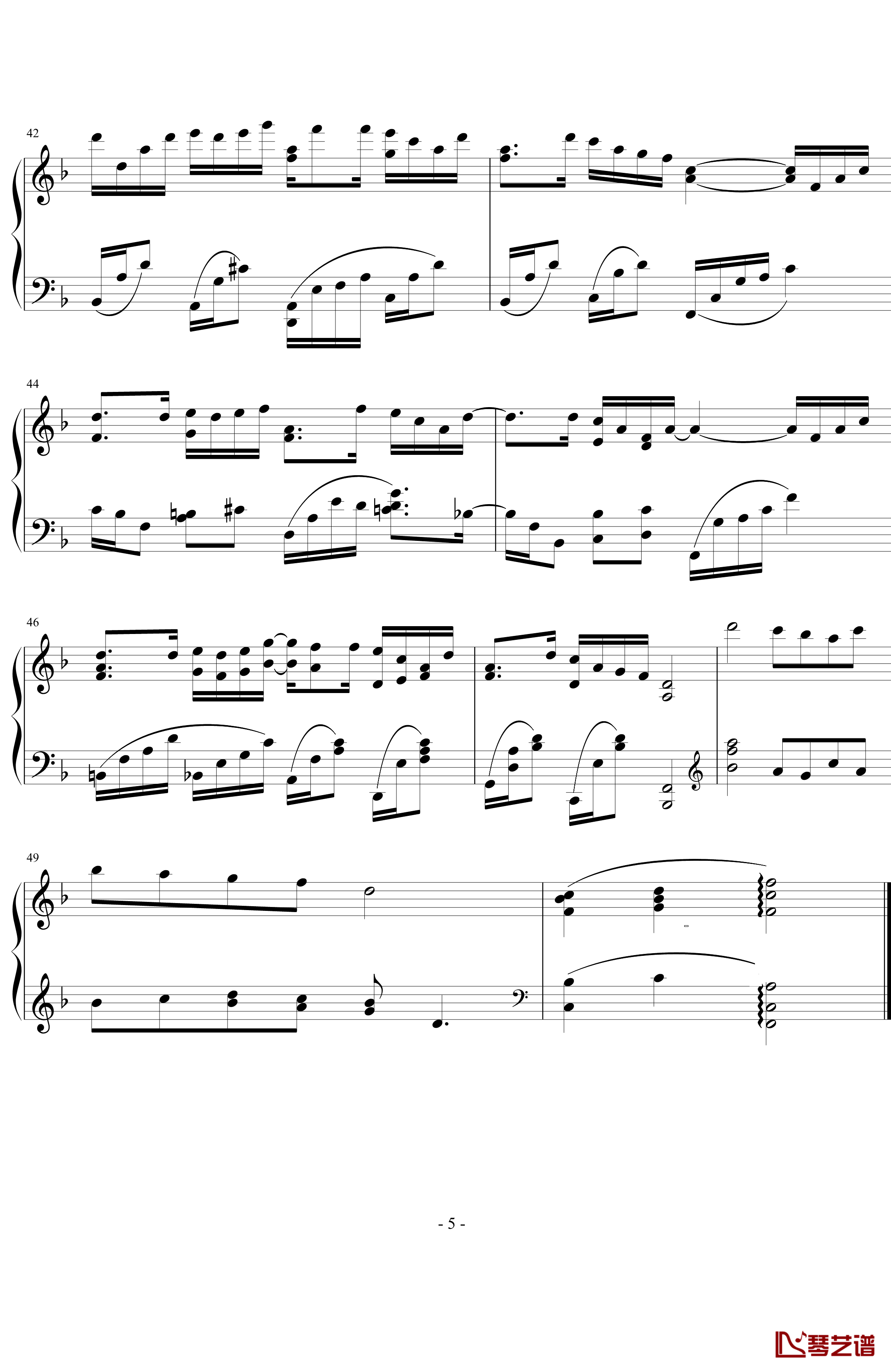夜空的彼岸钢琴谱-第二次修正版-加羽沢美浓5