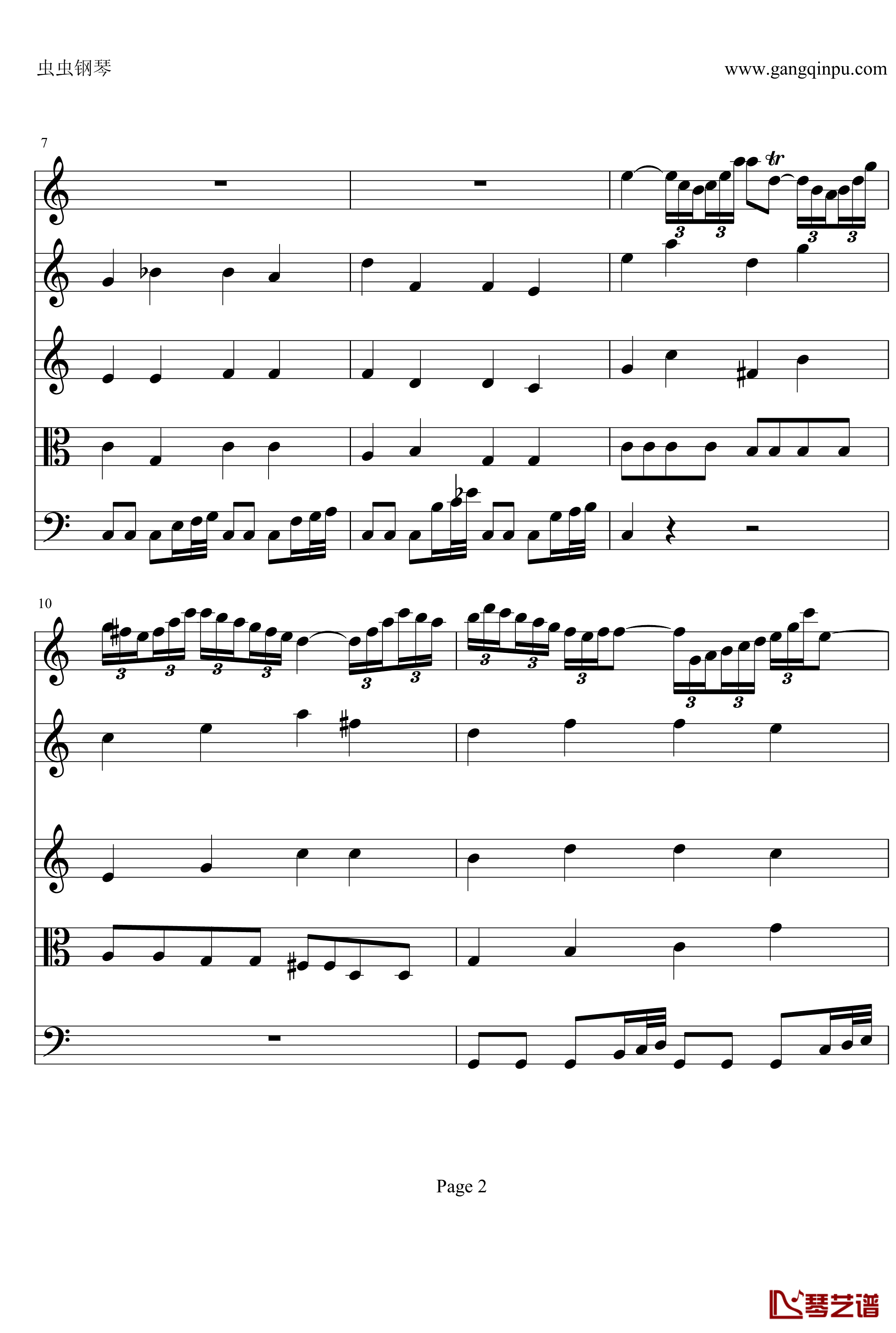 a小调小提琴协奏曲第二乐章钢琴谱-巴赫-P.E.Bach2
