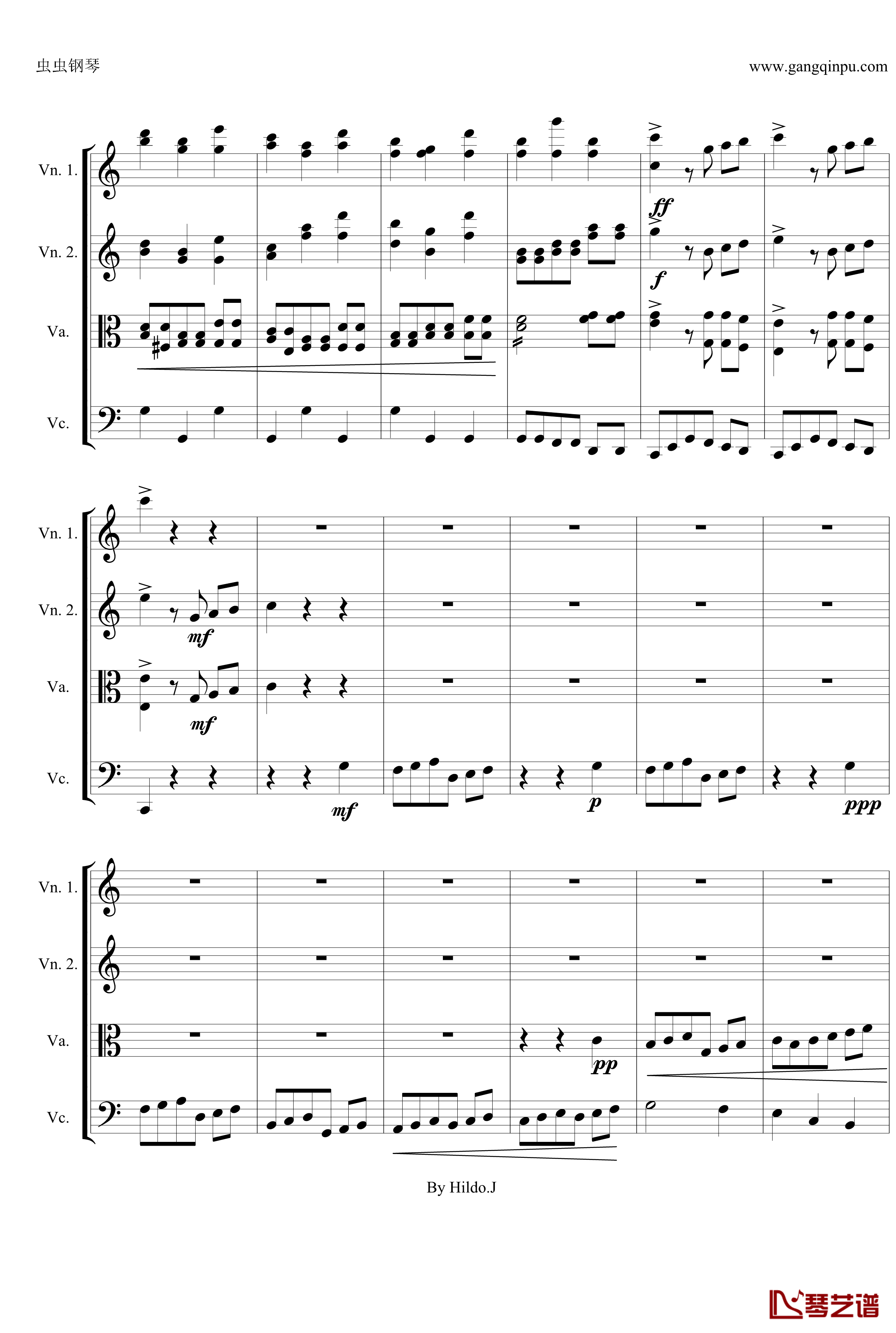 命运交响曲第三乐章钢琴谱-弦乐版-贝多芬-beethoven14
