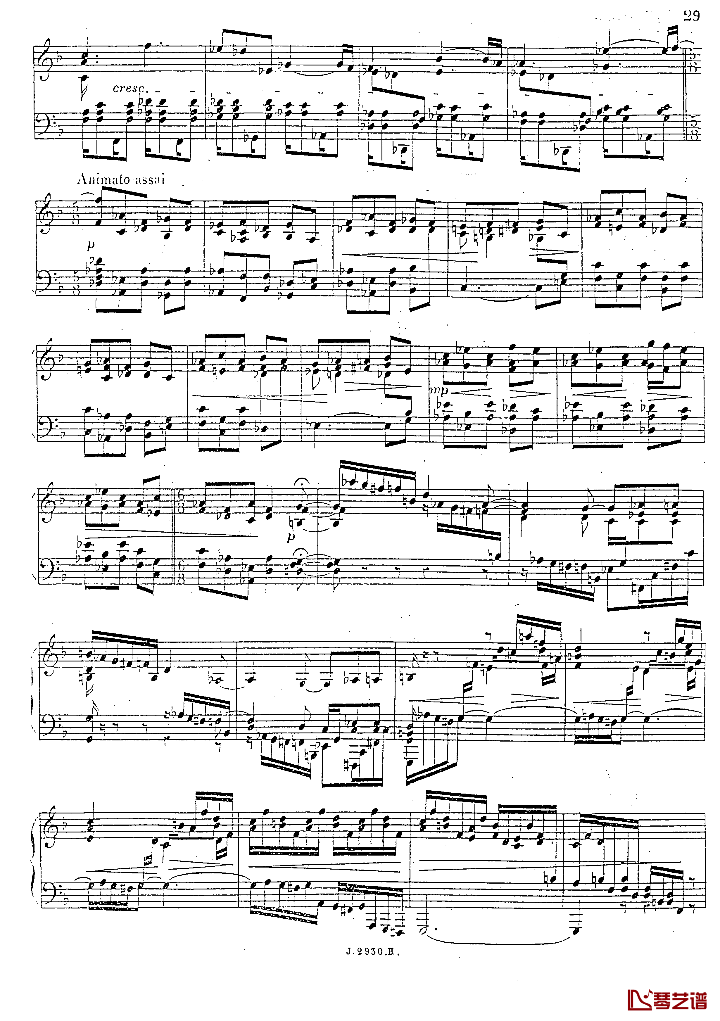 a小调第四钢琴奏鸣曲钢琴谱-安东 鲁宾斯坦- Op.10030