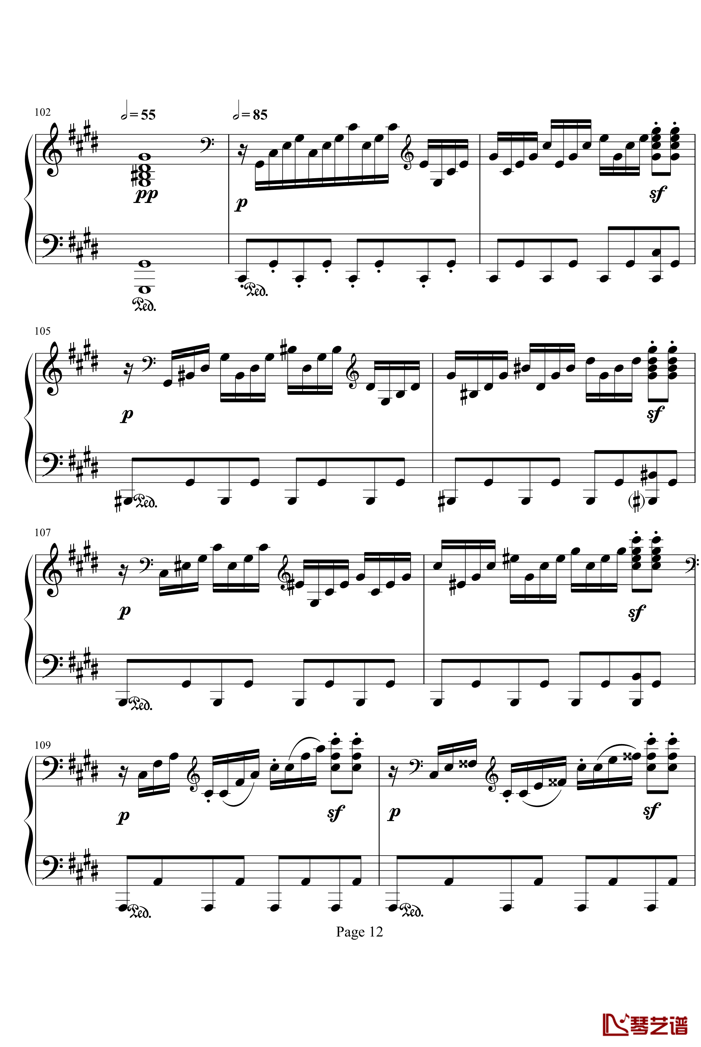 月光第三乐章钢琴谱-贝多芬12