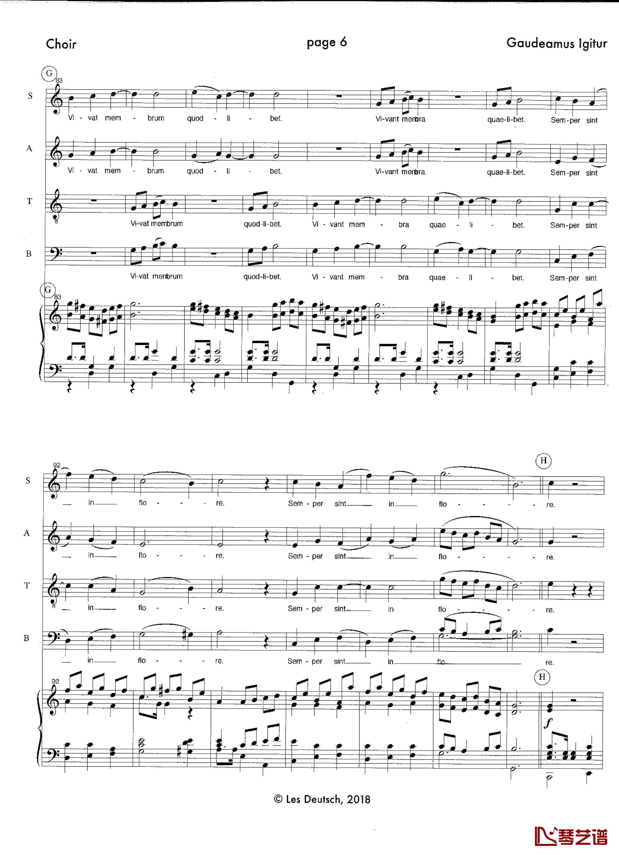 Gaudeamus Igitur钢琴谱-Les Deutsch6