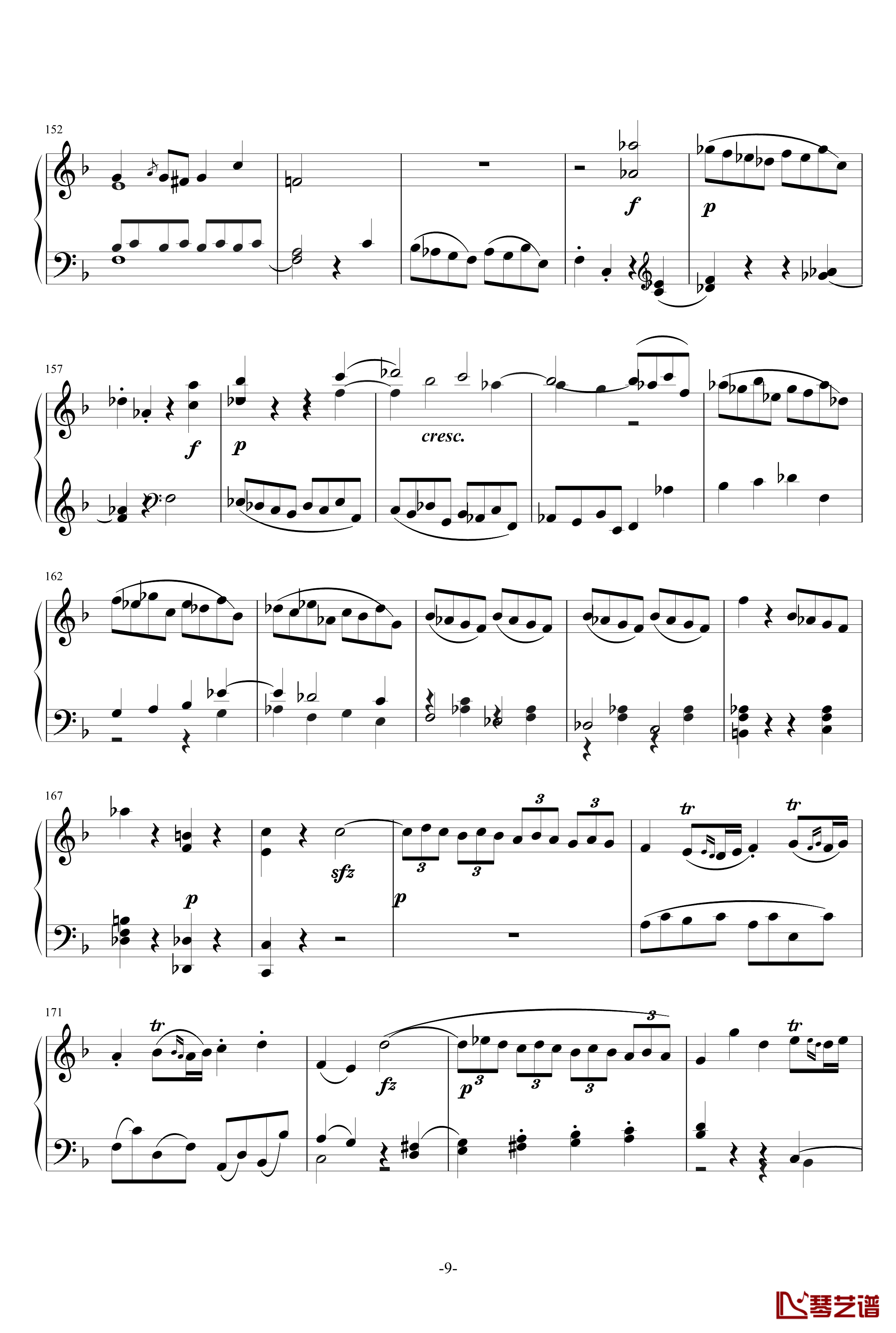 F大调奏鸣曲钢琴谱-莫扎特9