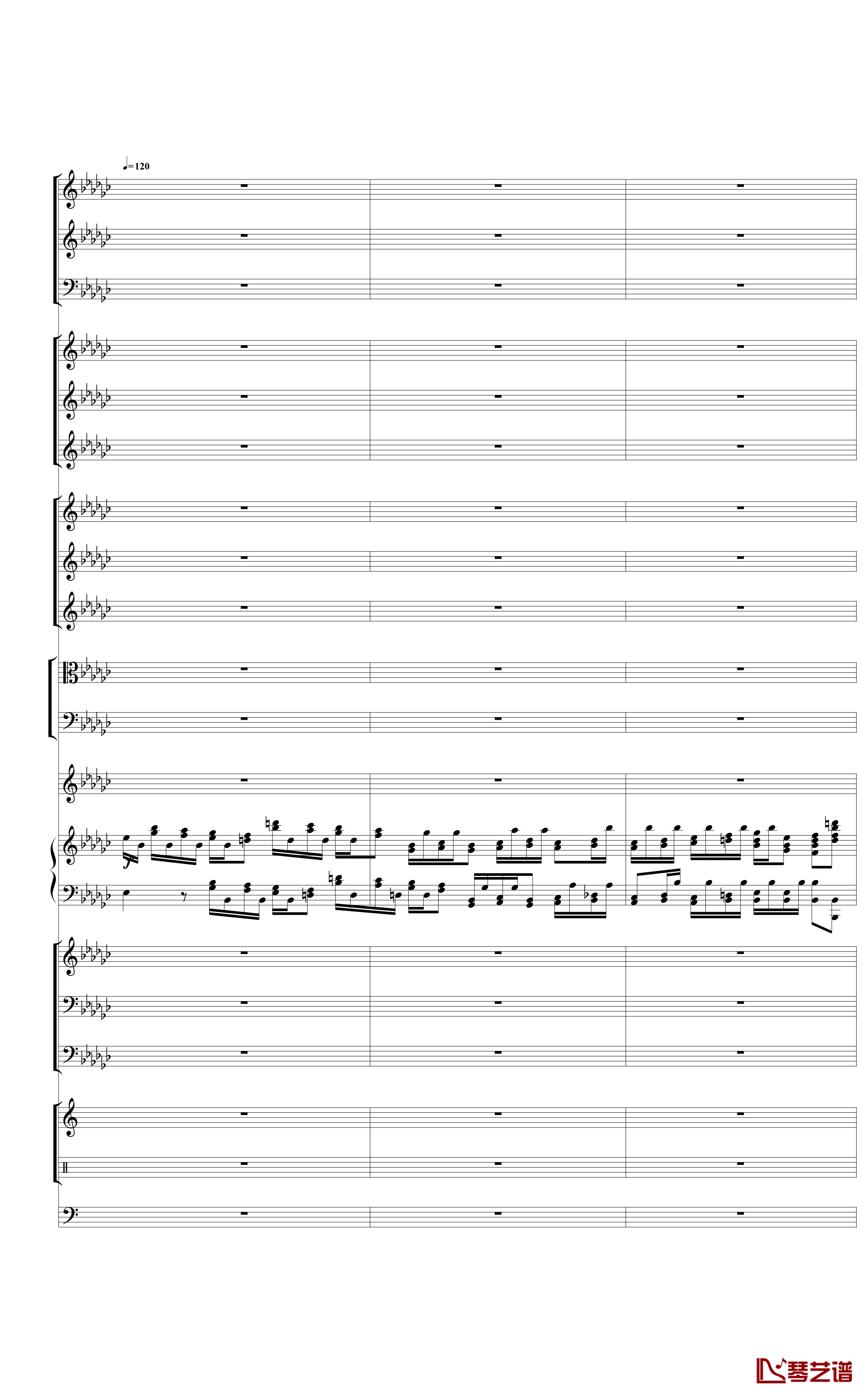 Piano Concerto No.3 in E Flat minor,I钢琴谱-热情而辉煌38