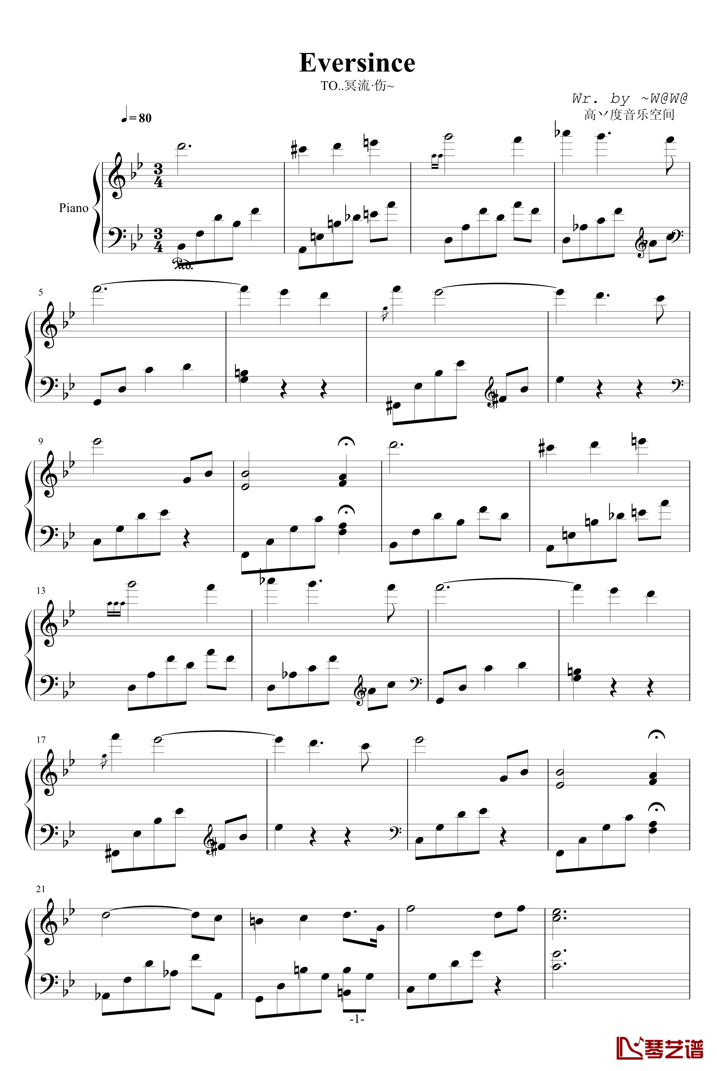 Eversince钢琴谱-Yiruma1
