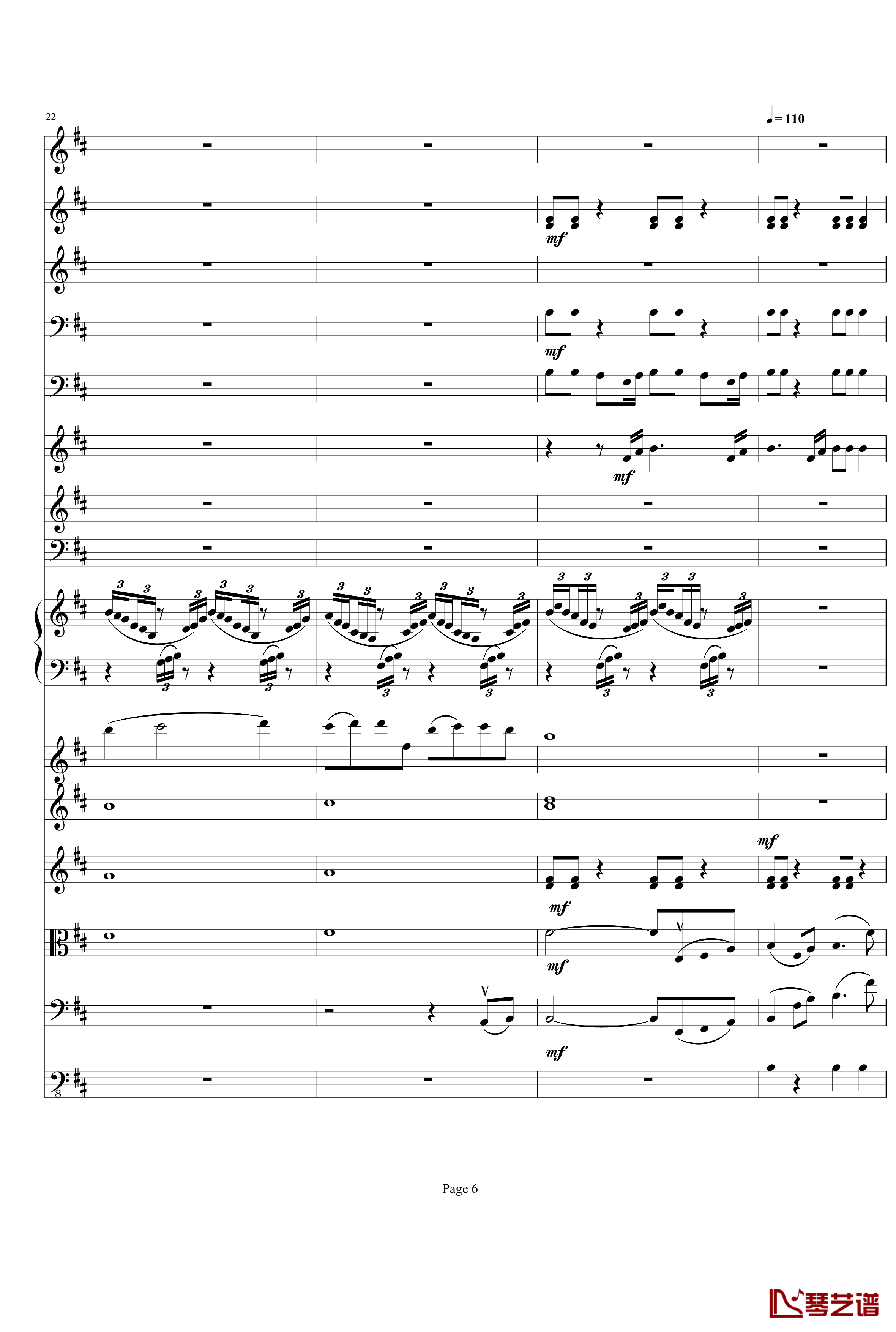 b小调小提琴协奏曲第三乐章钢琴谱-总谱-项道荣6