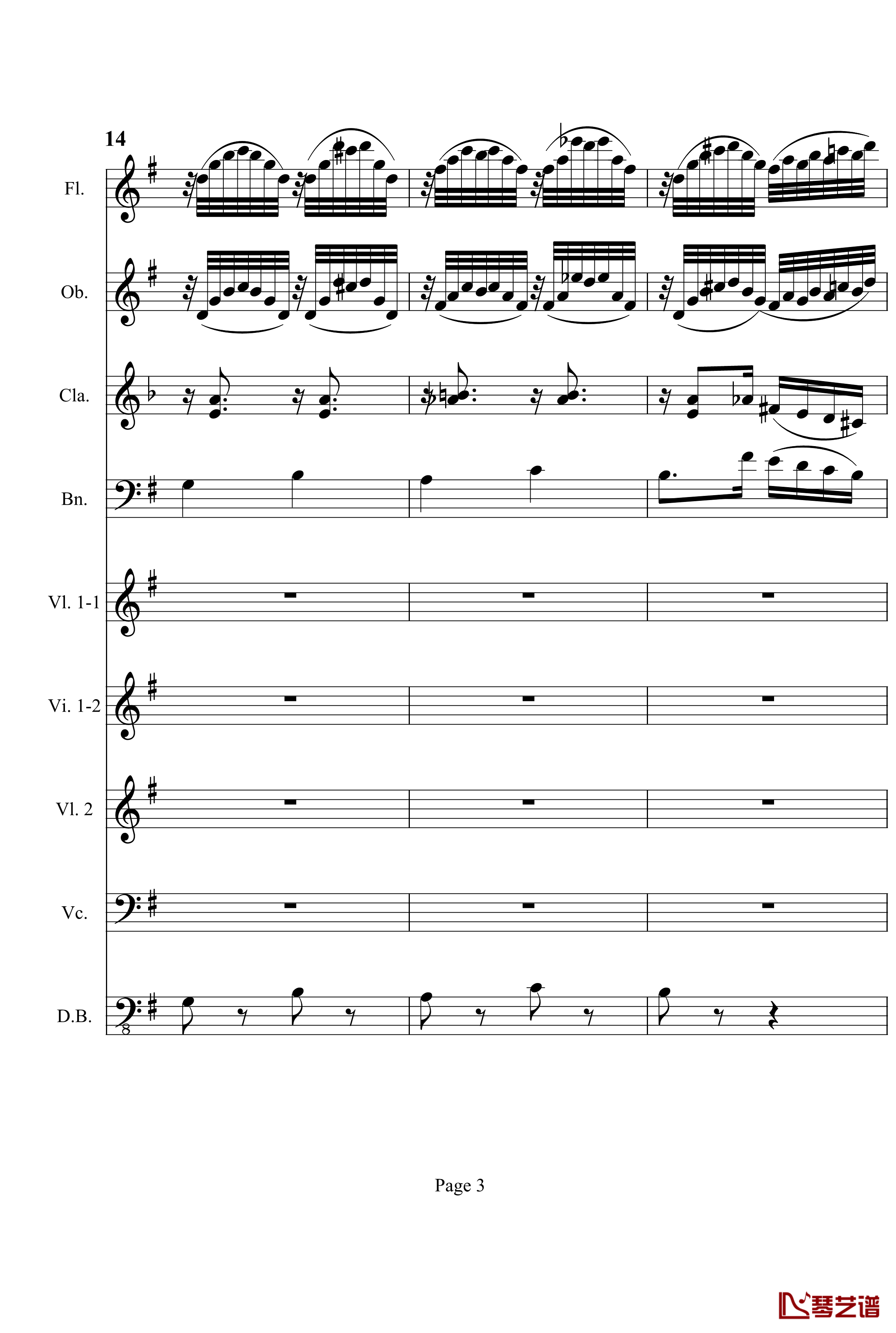 奏鸣曲之交响钢琴谱-第3首-Ⅱ-贝多芬-beethoven3