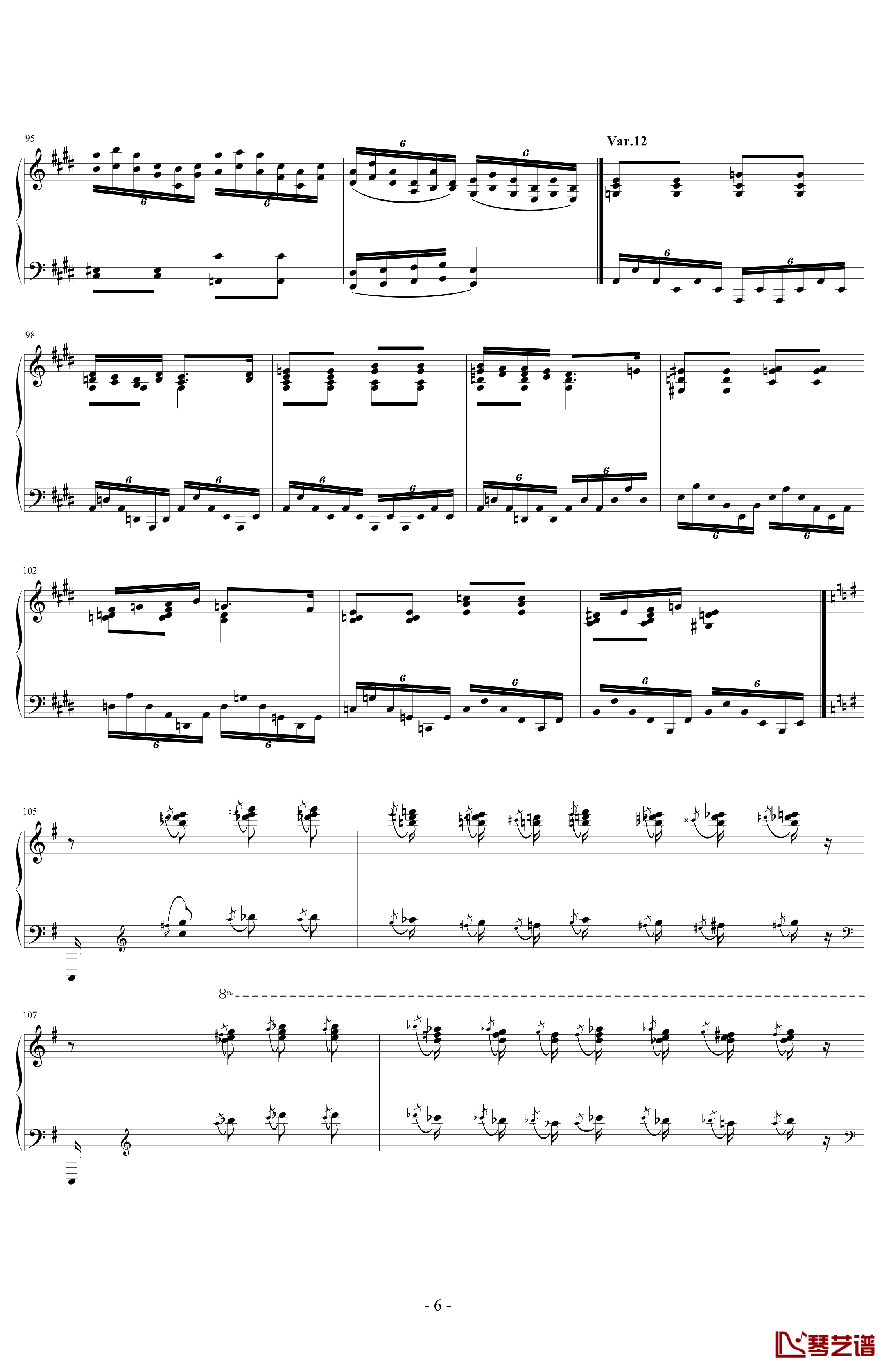 阿尔坎Op.39 No.12 变奏曲钢琴谱-Charles-Valentin Alkan6
