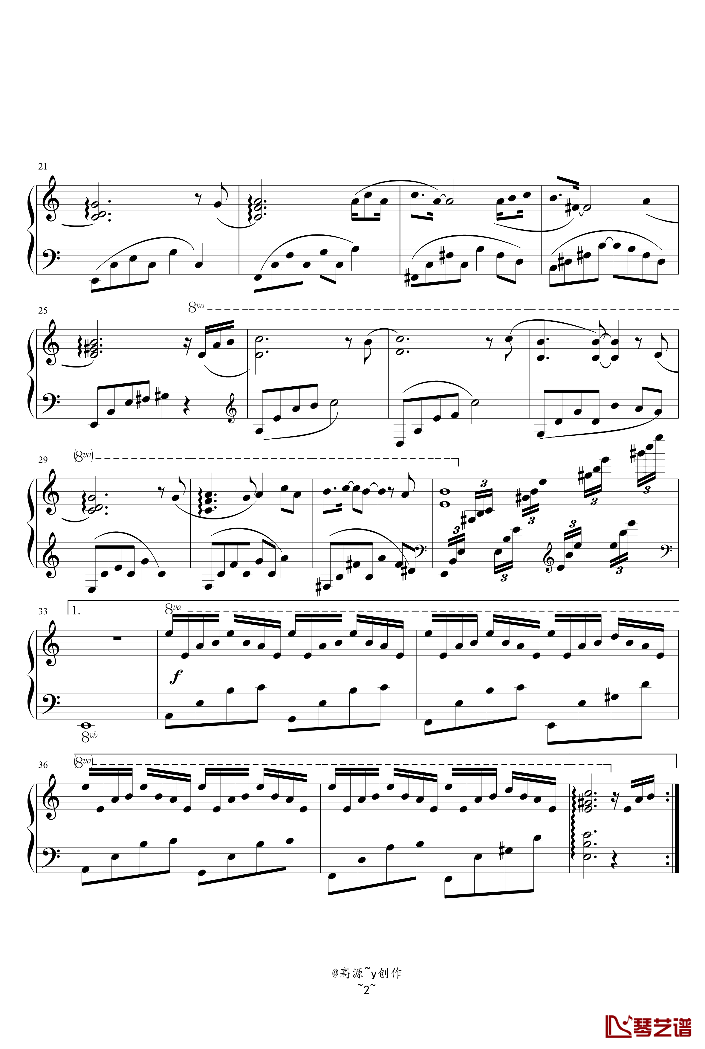 月光钢琴曲钢琴谱-高源2