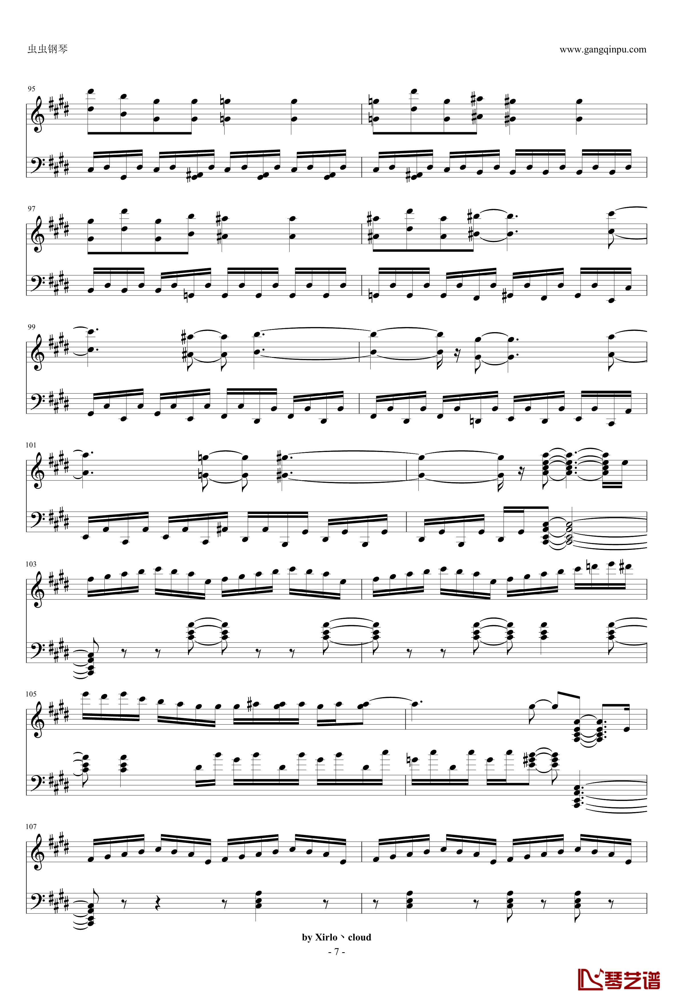 月光奏鸣曲钢琴谱-改编版-贝多芬-beethoven7