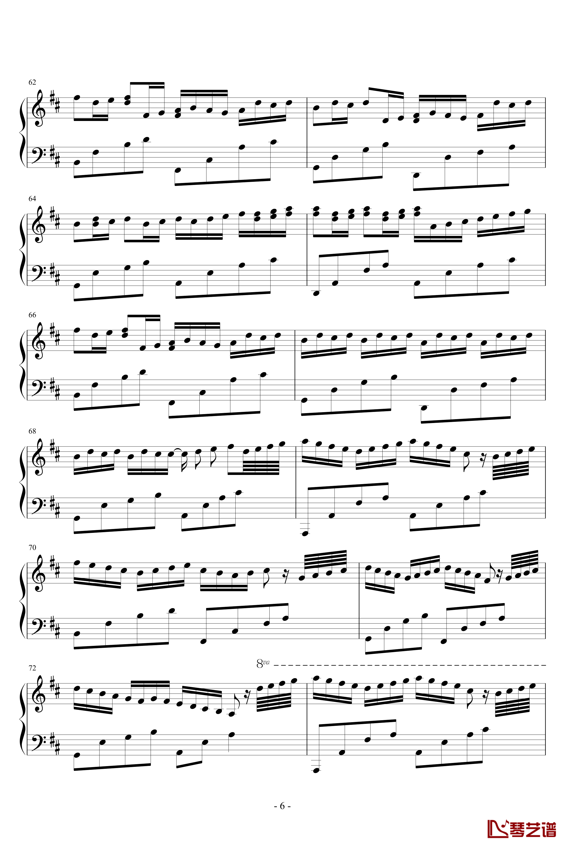 Jeffrey Michael版节选钢琴谱-D大调卡农-帕赫贝尔-Pachelbel6