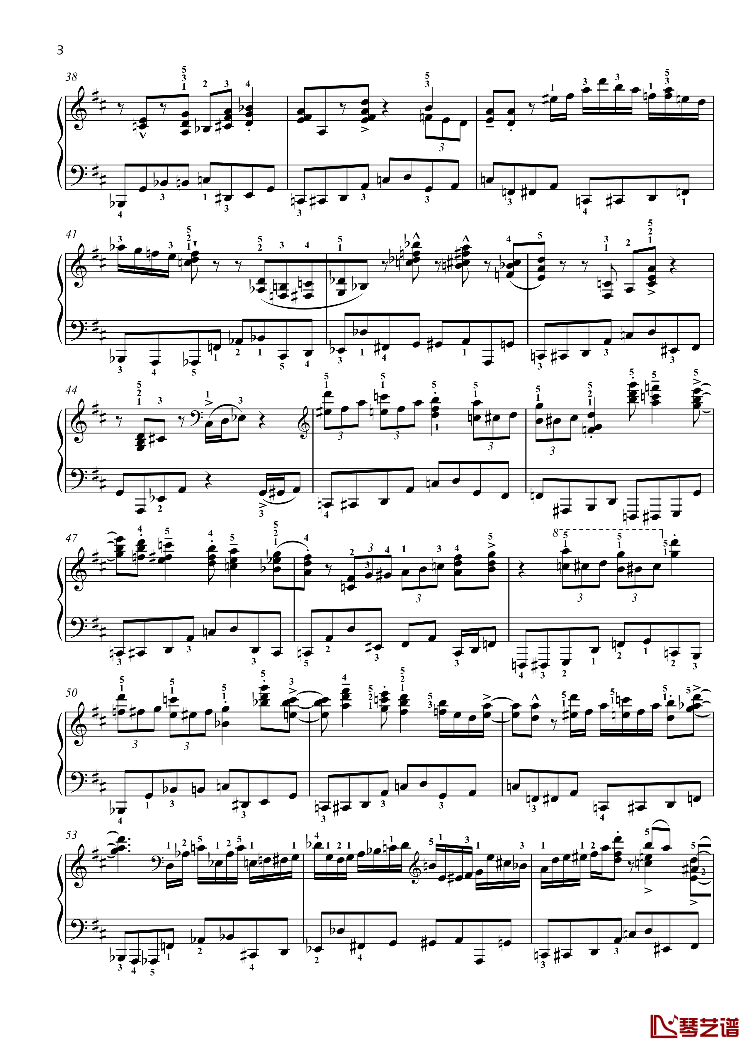 Eight Concert ?tudes Op 40 - No. 5. Shuitka钢琴谱- 八首音乐会练习曲 -爵士-尼古拉·凯帕斯汀-Nikolai Kapustin-带指法3