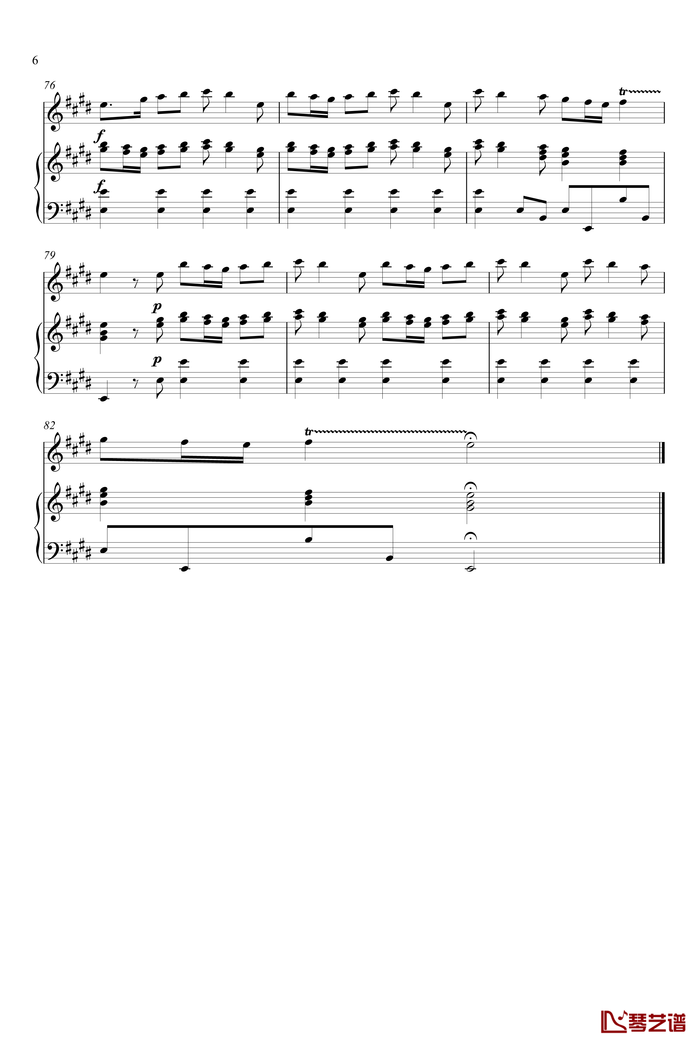 四季 春钢琴谱-维瓦尔第6
