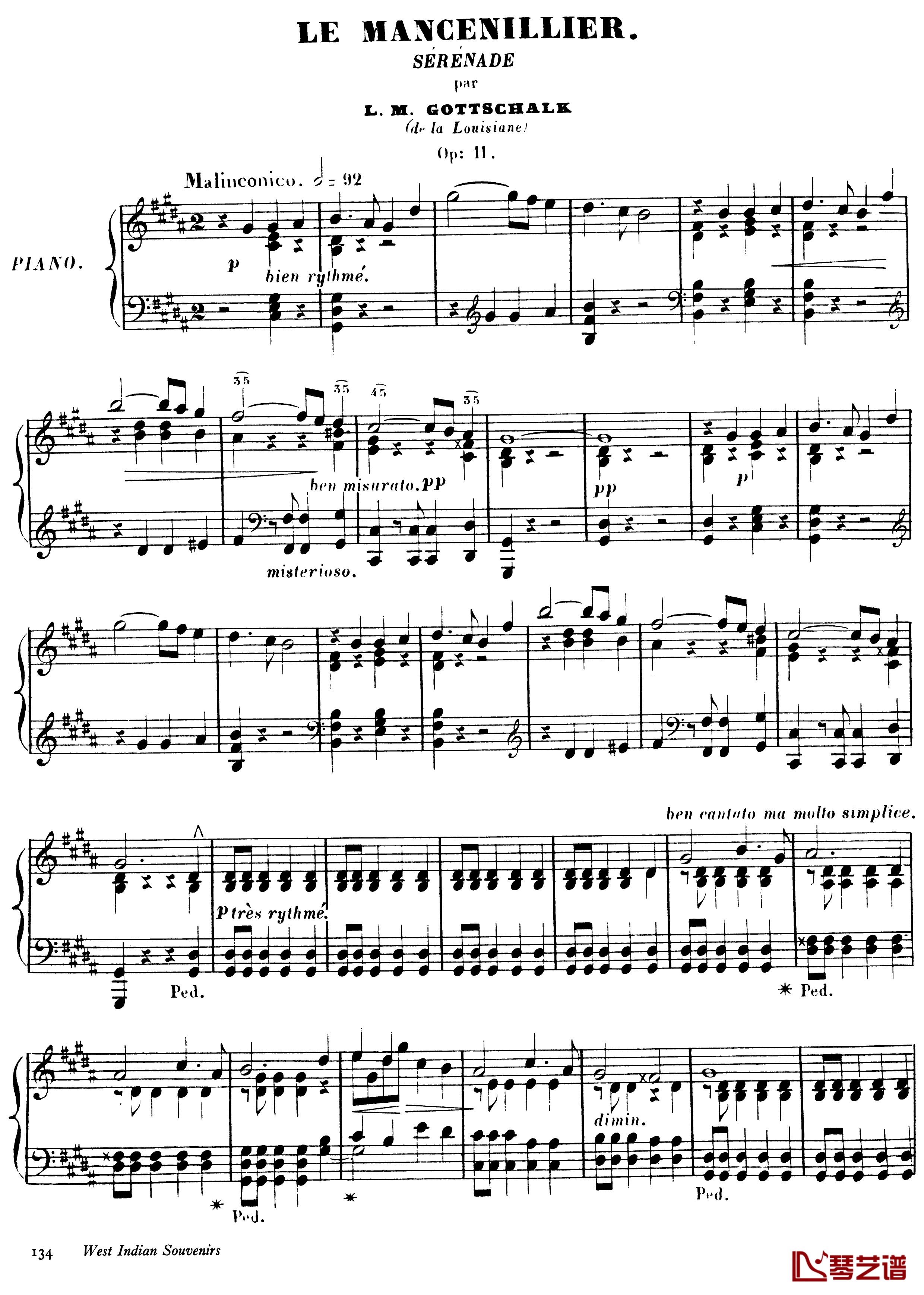 西印度小夜曲 Op.11钢琴谱-戈特沙尔克2