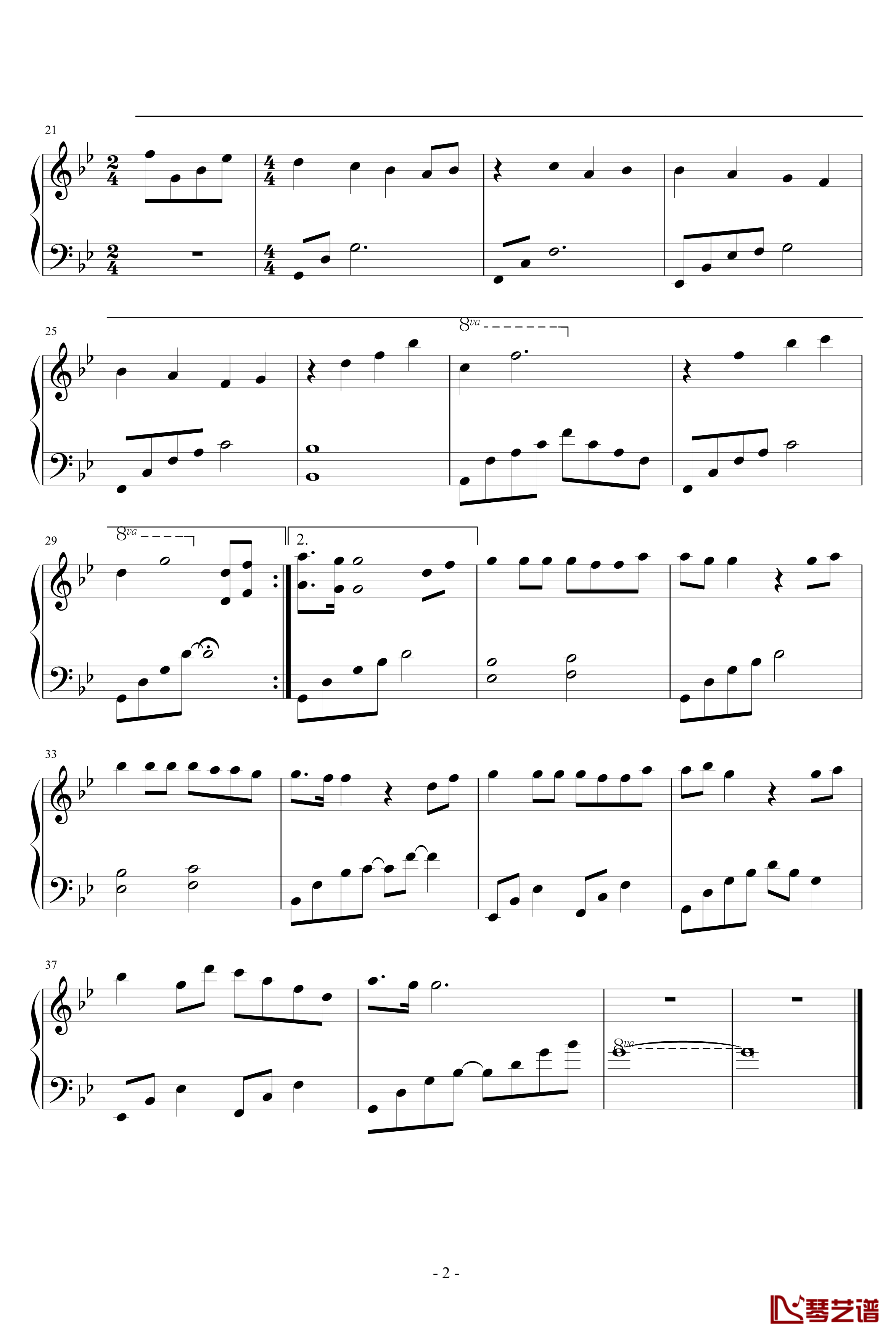 1945那年七封情书钢琴谱-钢琴版-海角七号2