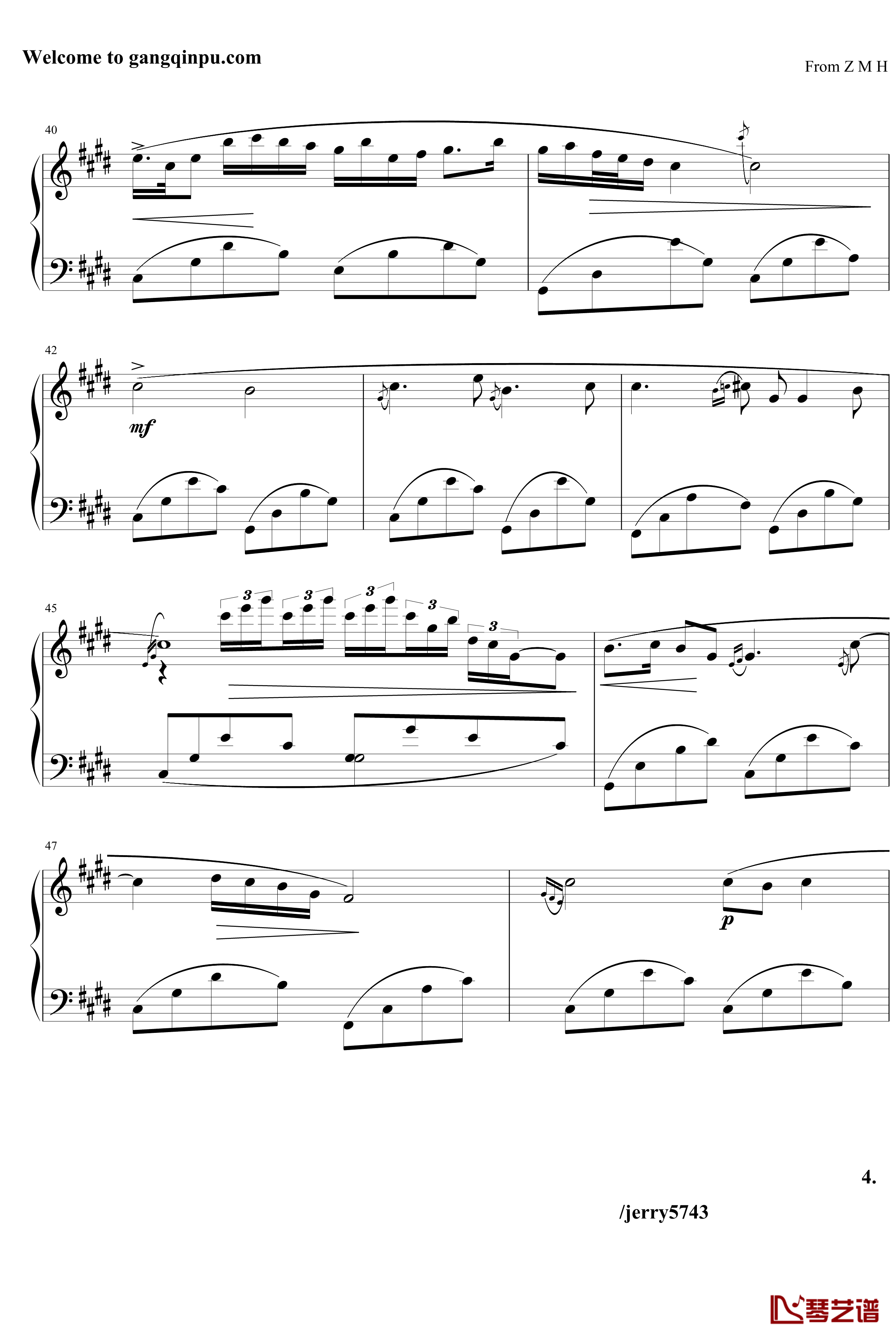 夜曲Op7.6钢琴谱-中西式-jerry57434