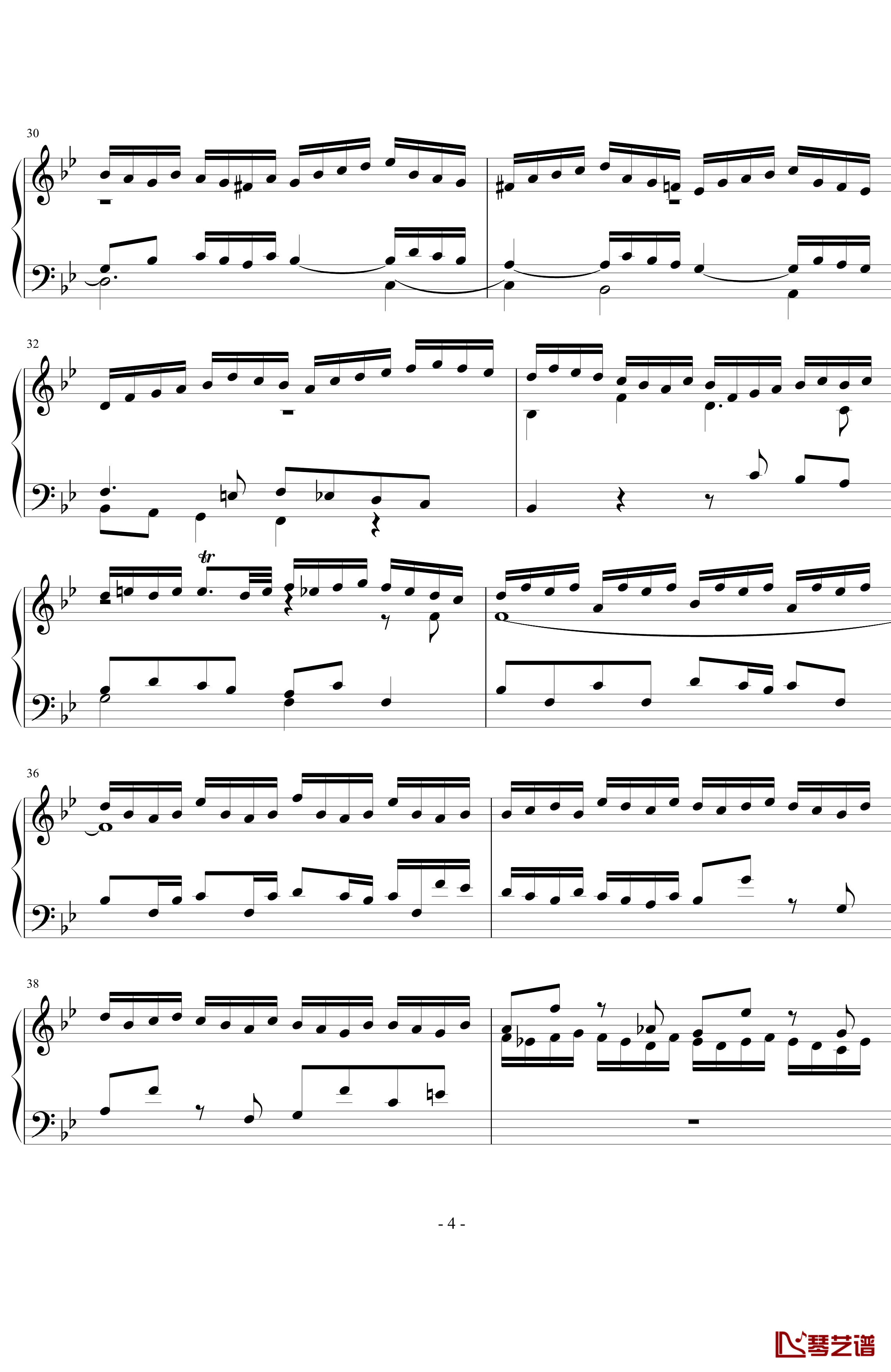 G小调赋格BWV578钢琴谱-巴赫-P.E.Bach4
