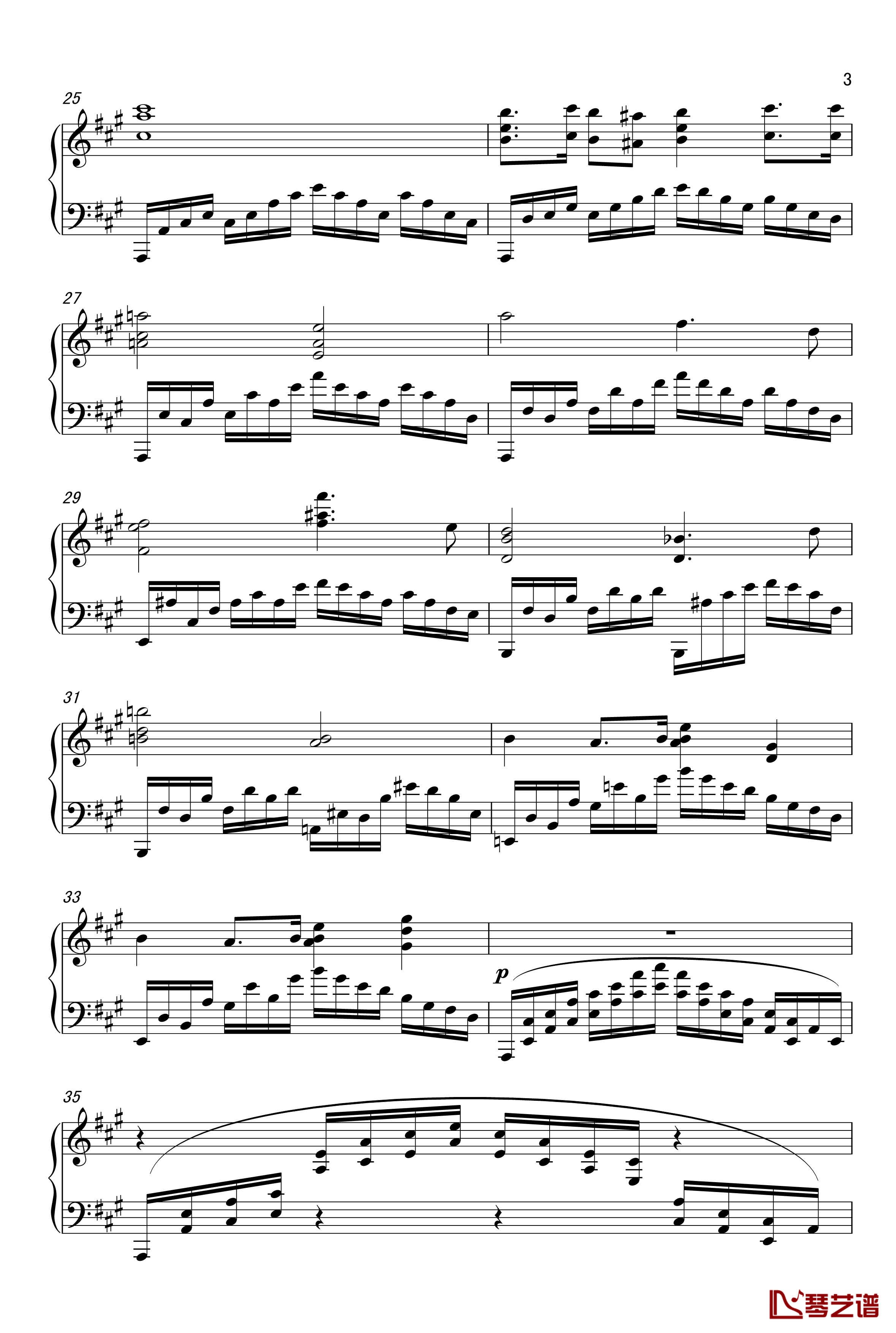 A大调练习曲钢琴谱-原创-nyride3