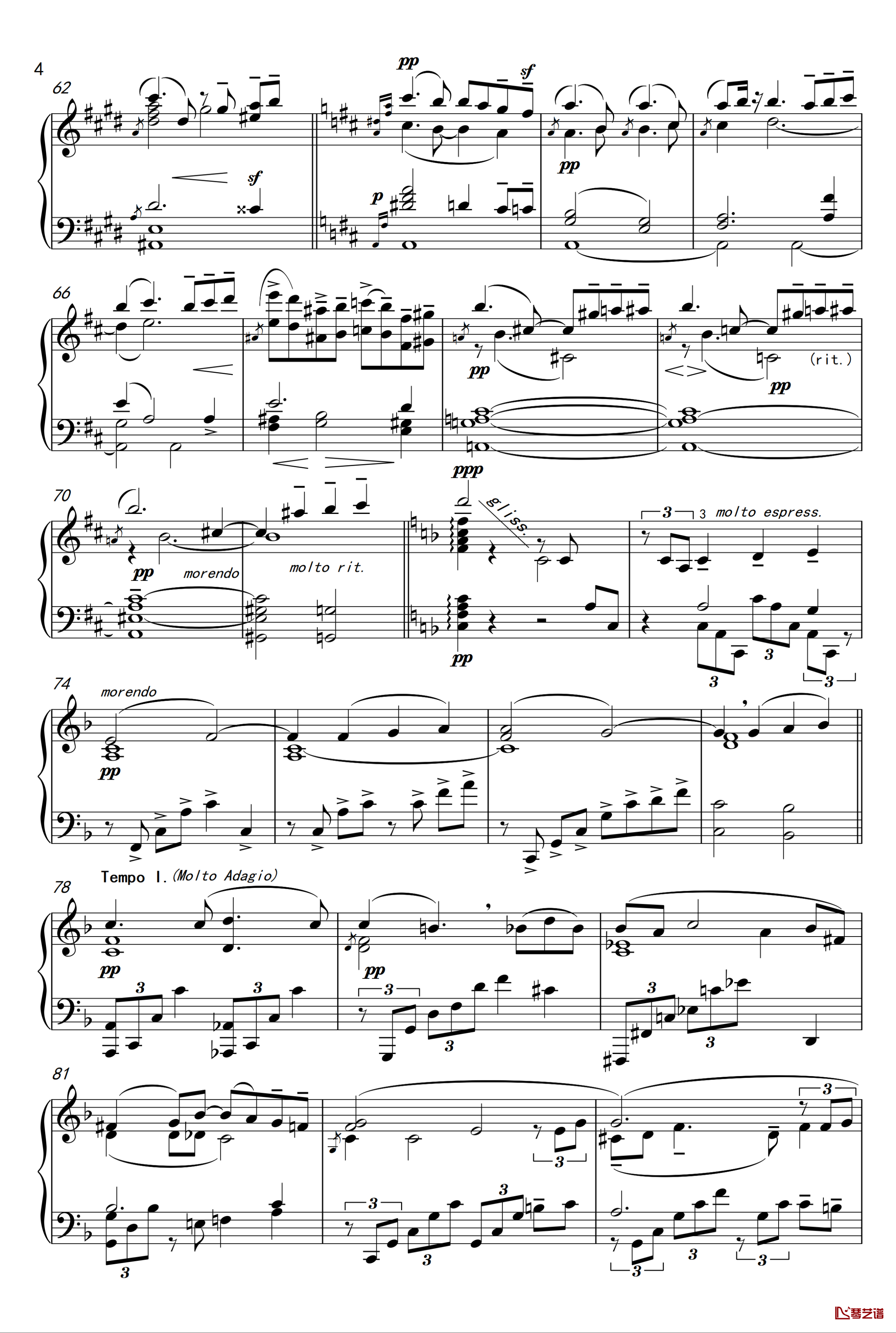 马勒第五交响曲 小柔板 钢琴谱-Mahler Symphony No.5 - 4. Adagietto 何佩勋编配-马勒-Z.D.Lin4