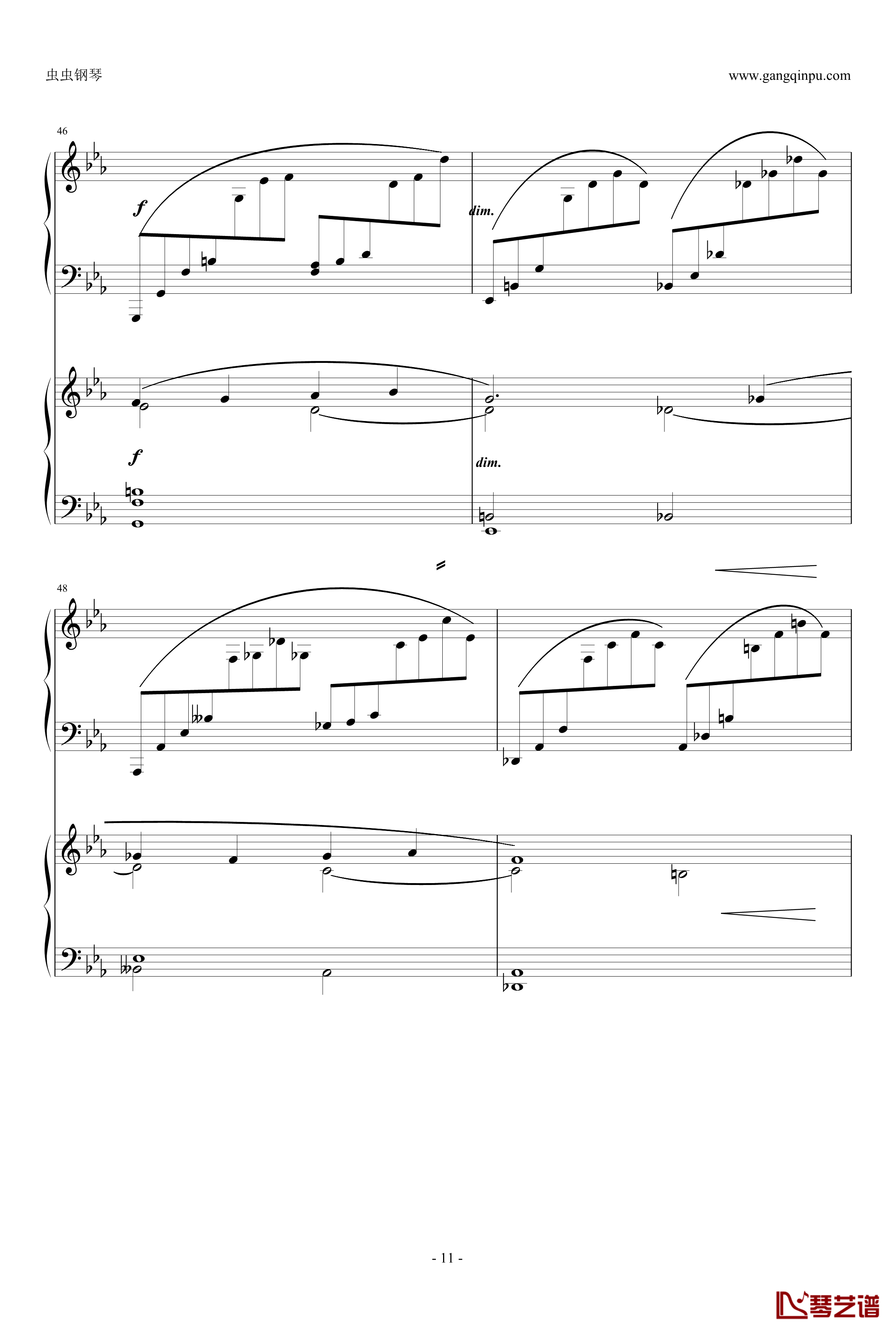 c小调第2钢琴协奏曲钢琴谱-拉赫马尼若夫11