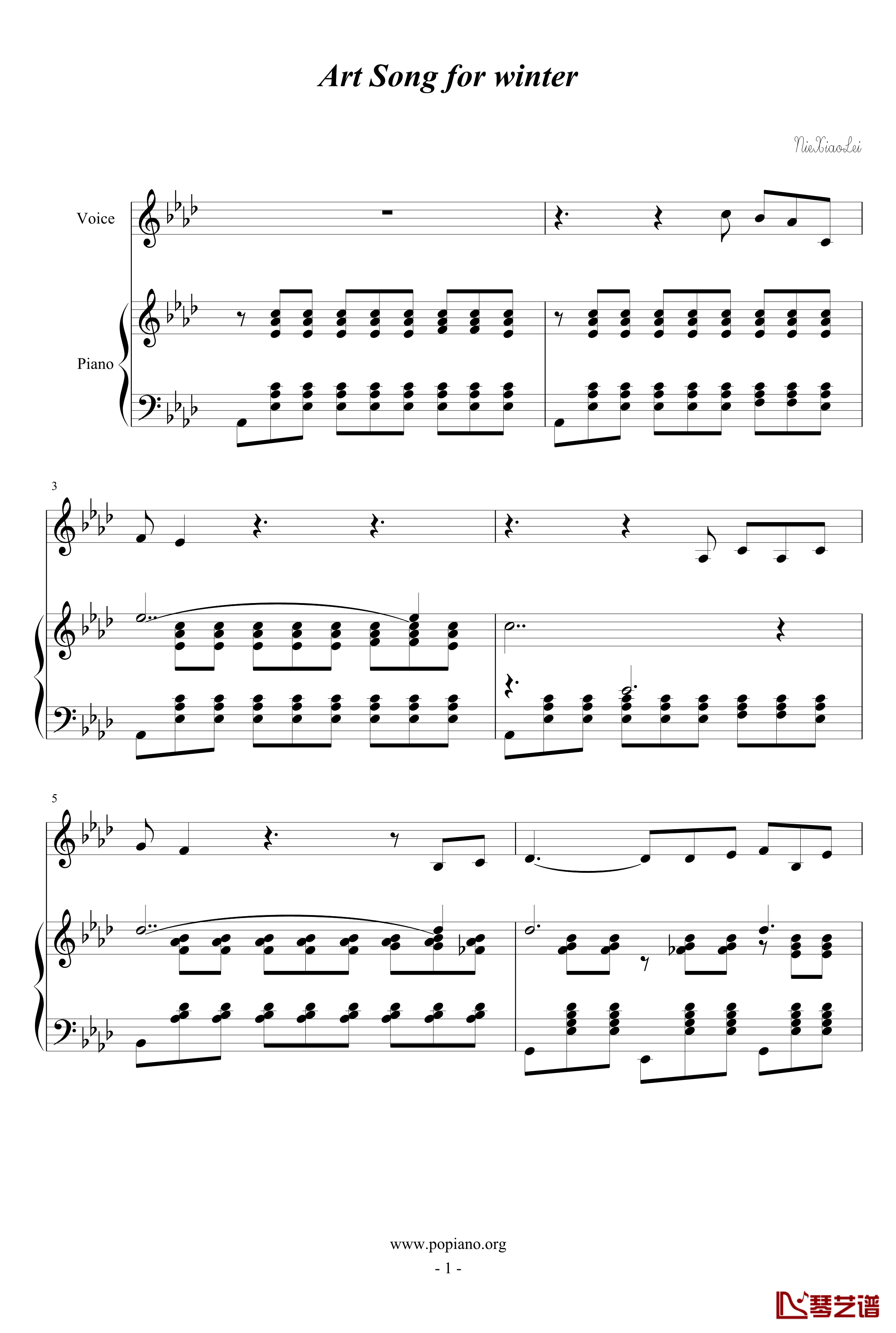 Art Song for winter钢琴谱-nzh19341