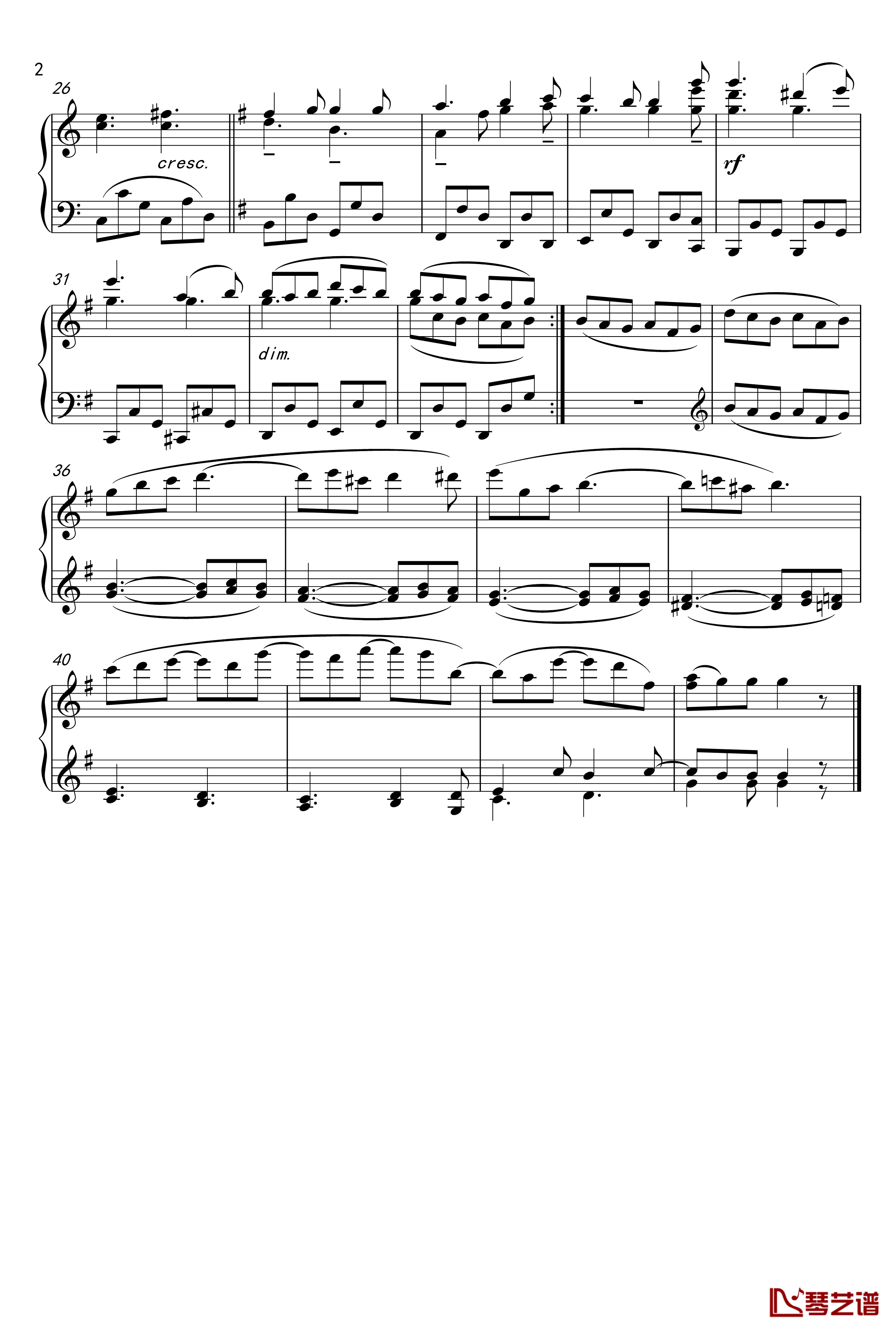 钢琴小品钢琴谱-贝多芬-beethoven2