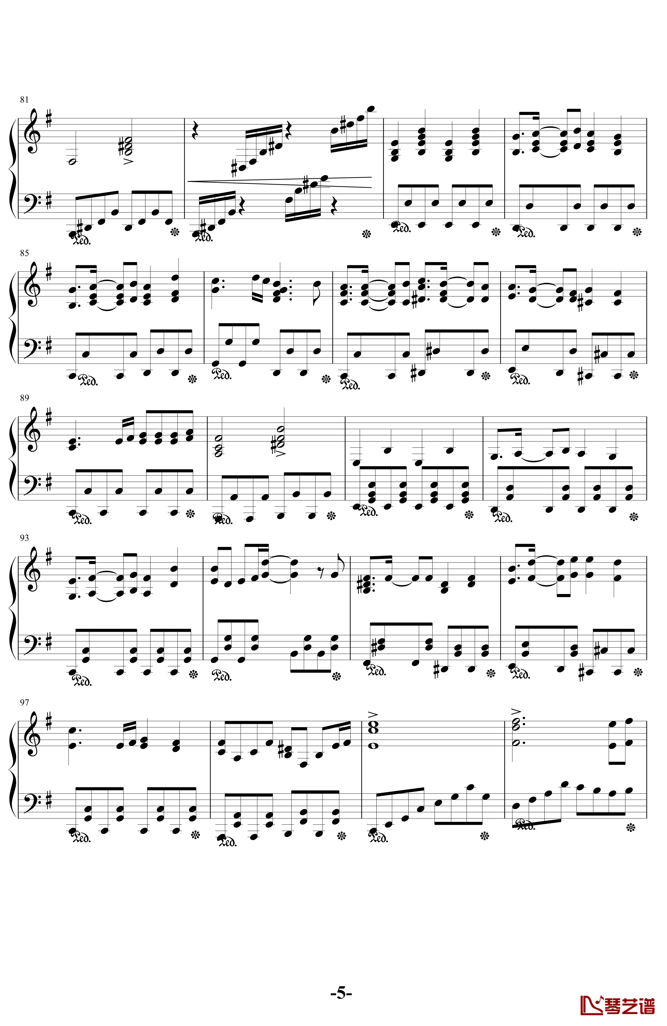 Cendrillon钢琴谱-初音未来5