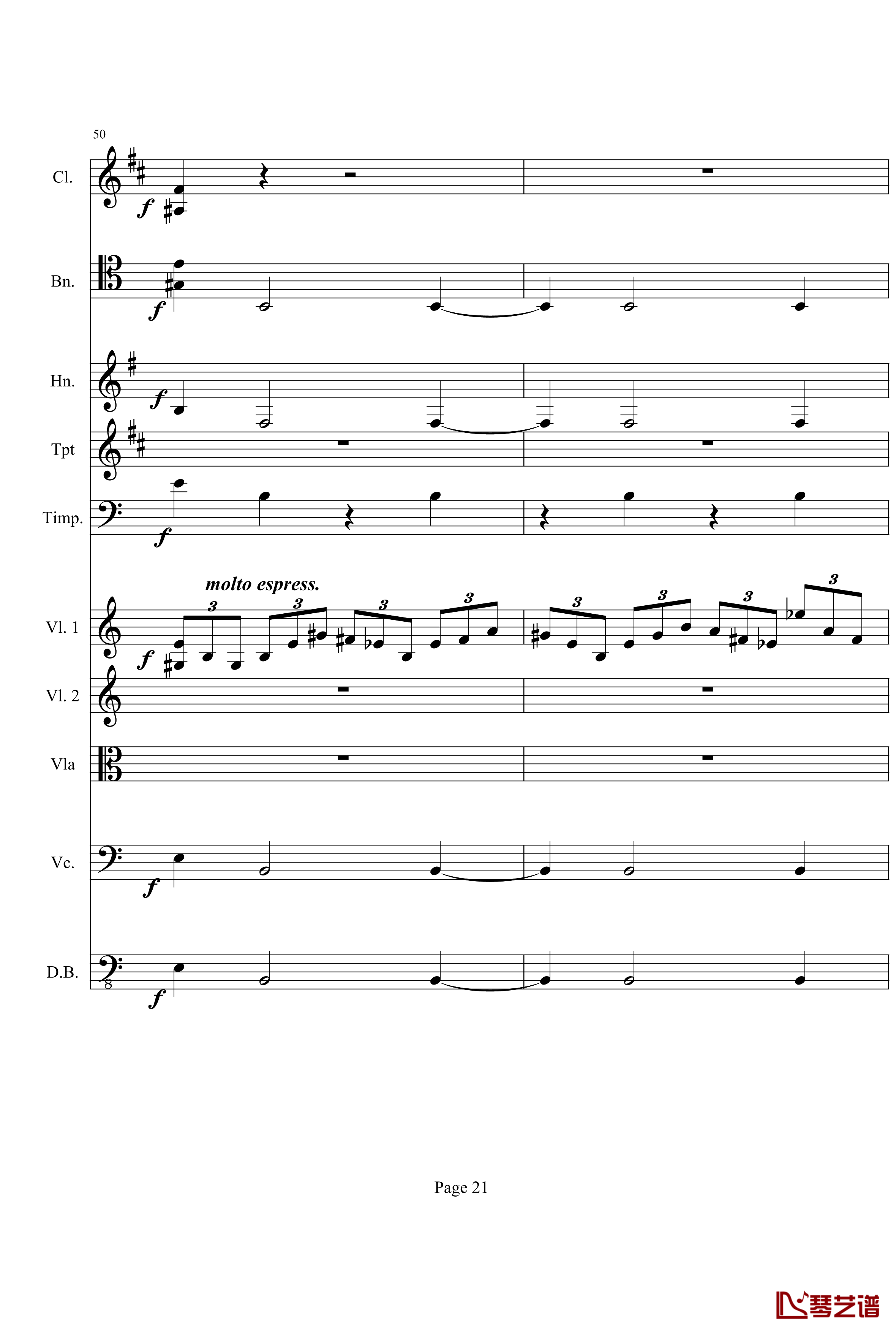 奏鸣曲之交响钢琴谱-第21首-Ⅰ-贝多芬-beethoven21