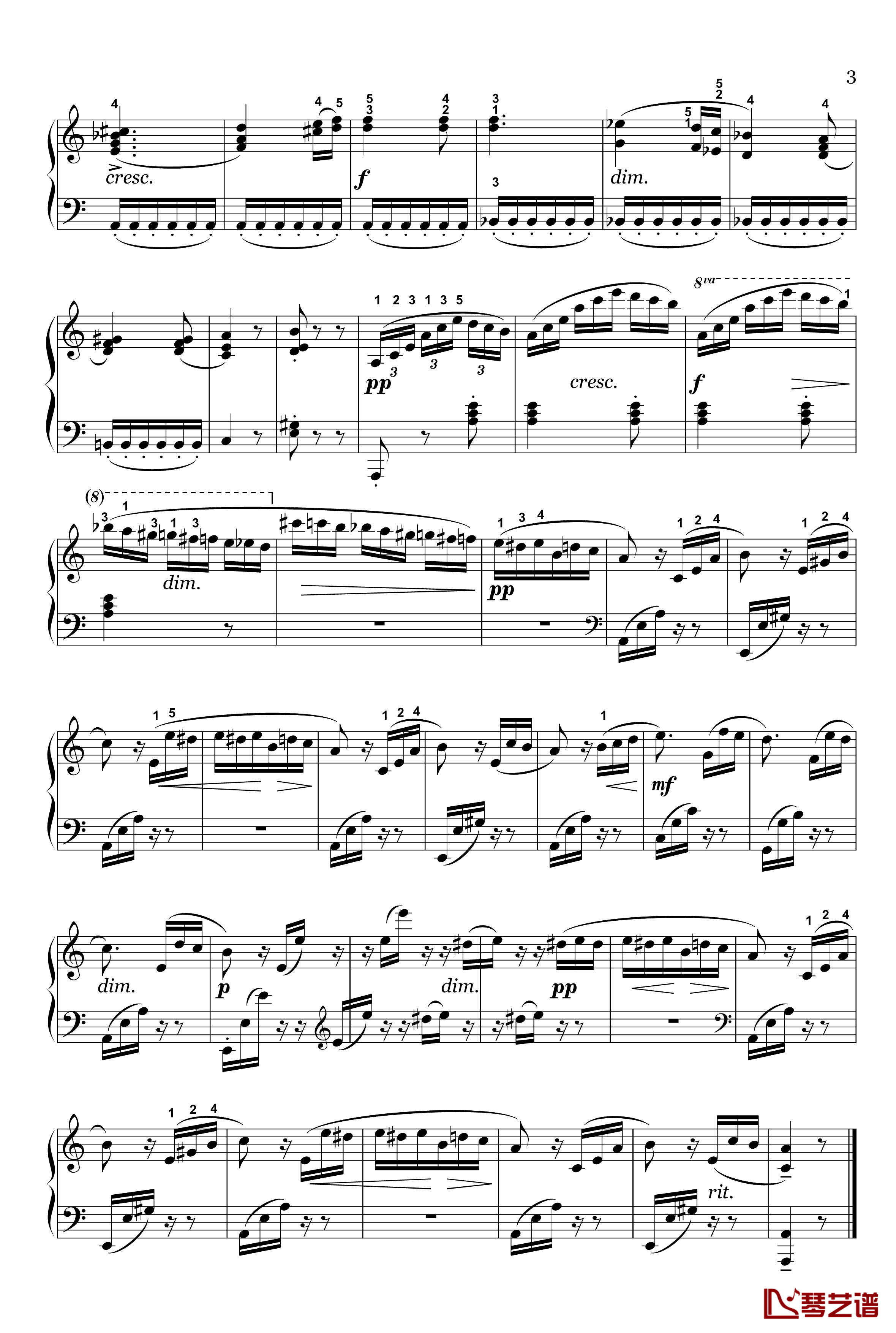 致爱丽丝钢琴谱-贝多芬-beethoven3