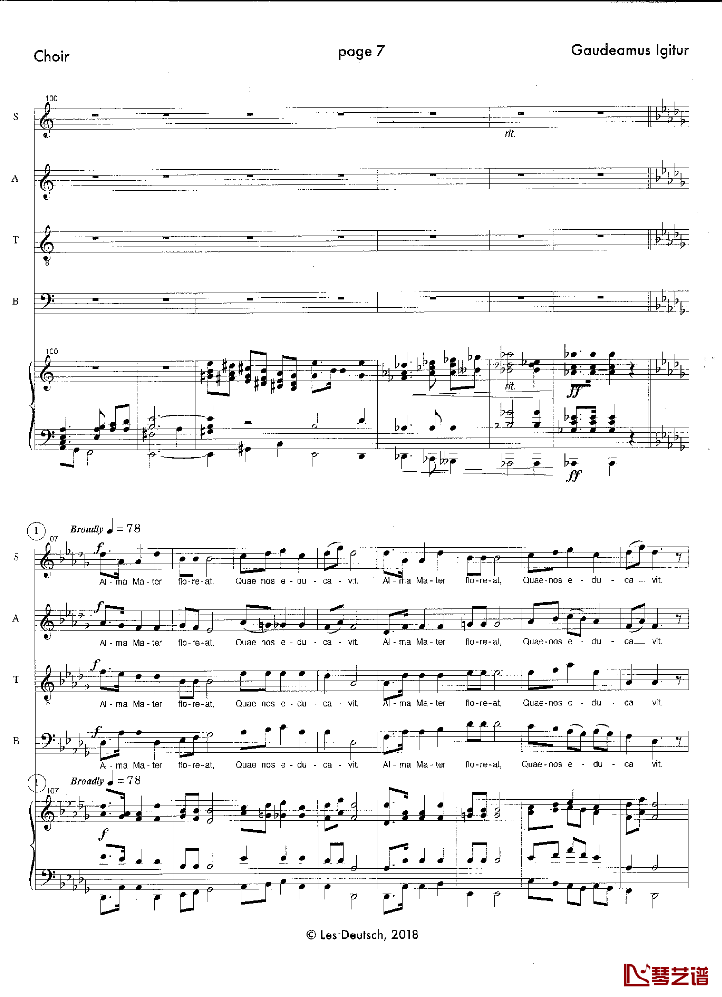 Gaudeamus Igitur钢琴谱-Les Deutsch7