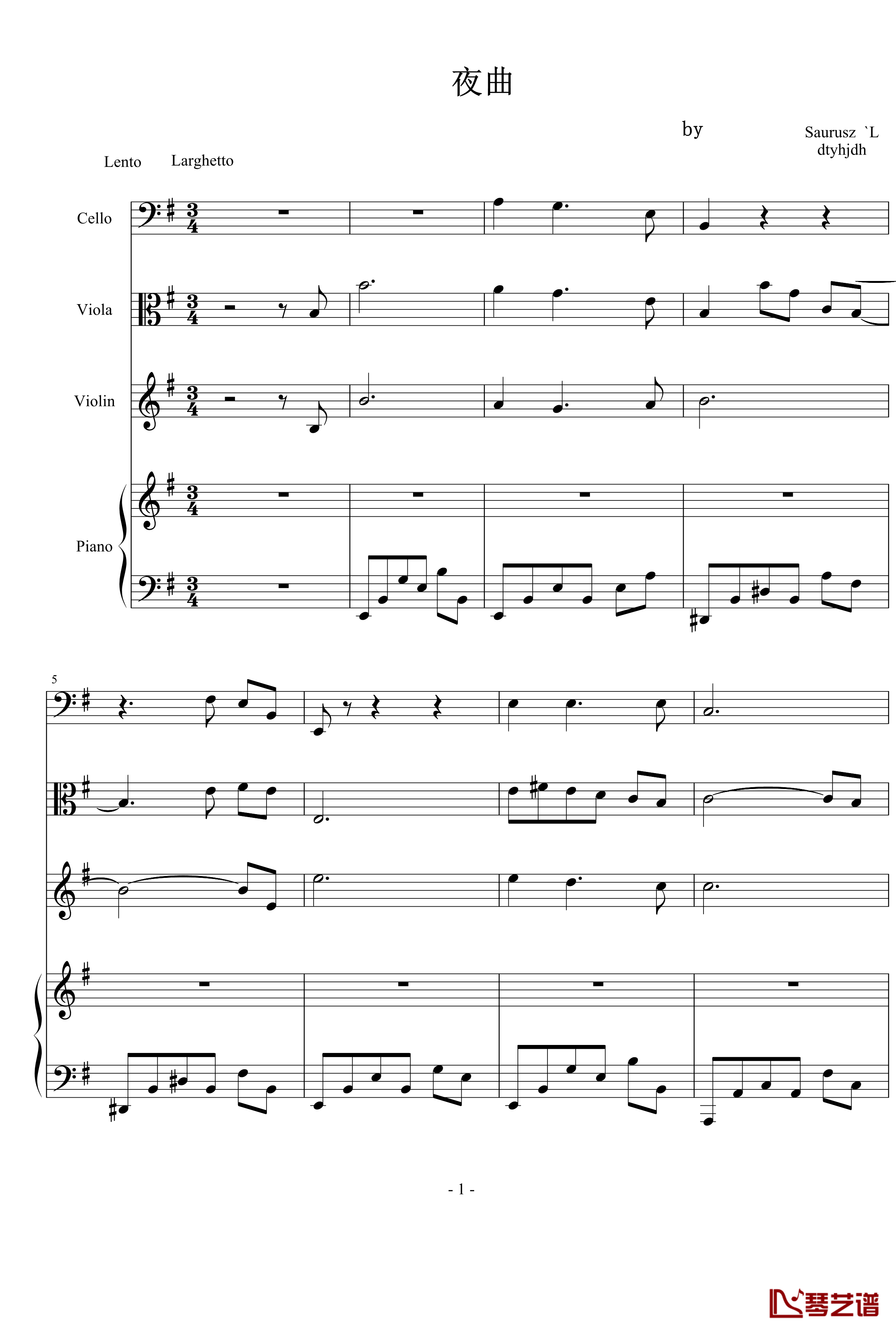 夜曲钢琴谱-总谱-原创-dtyhjdh1