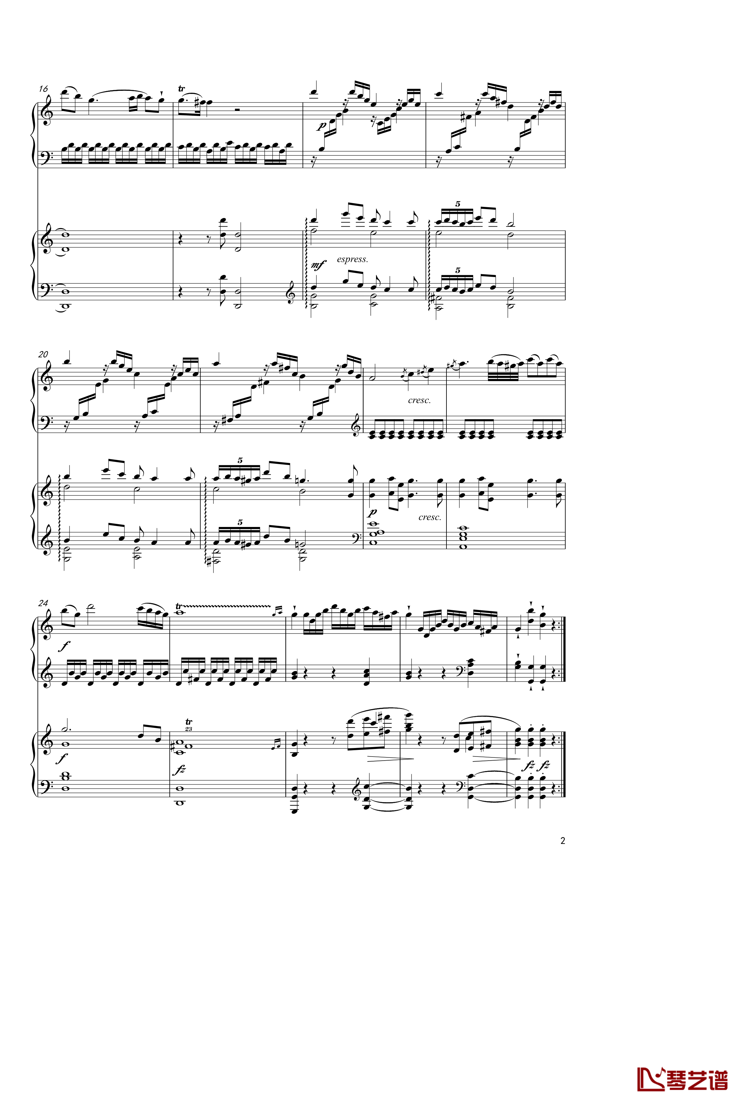 Sonata In C Major, K 545钢琴谱-双钢琴-莫扎特2