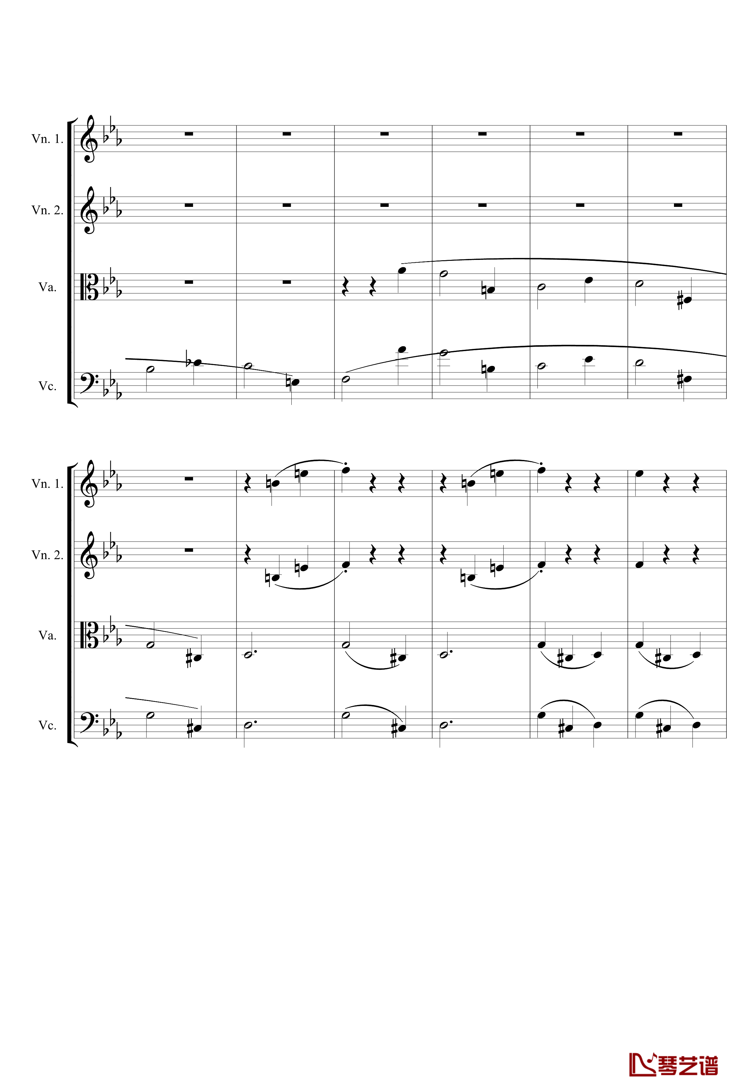 Symphony No.5 in C Minor 3rd钢琴谱-String quartet-贝多芬-beethoven5