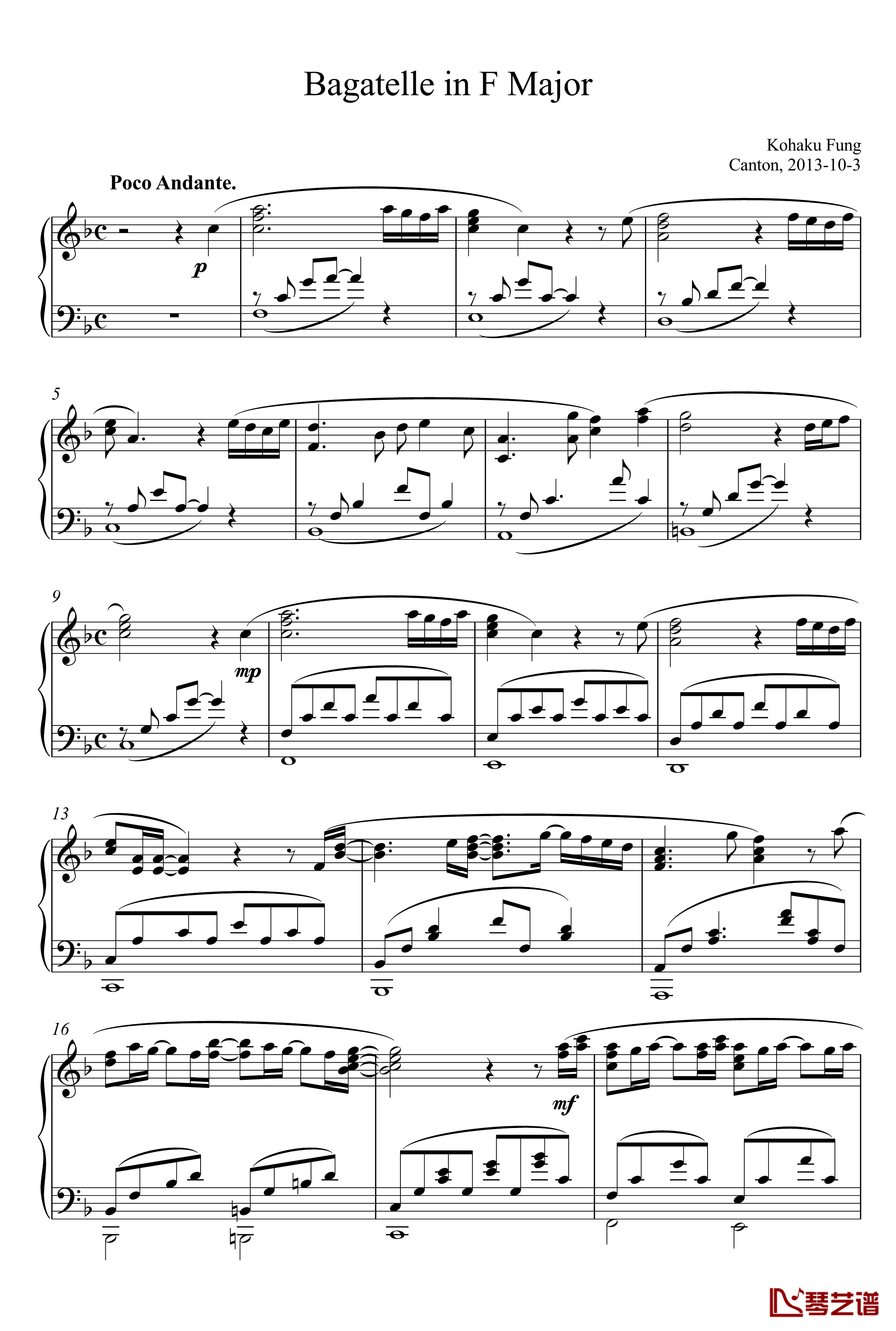 小曲一首钢琴谱-Kohaku1